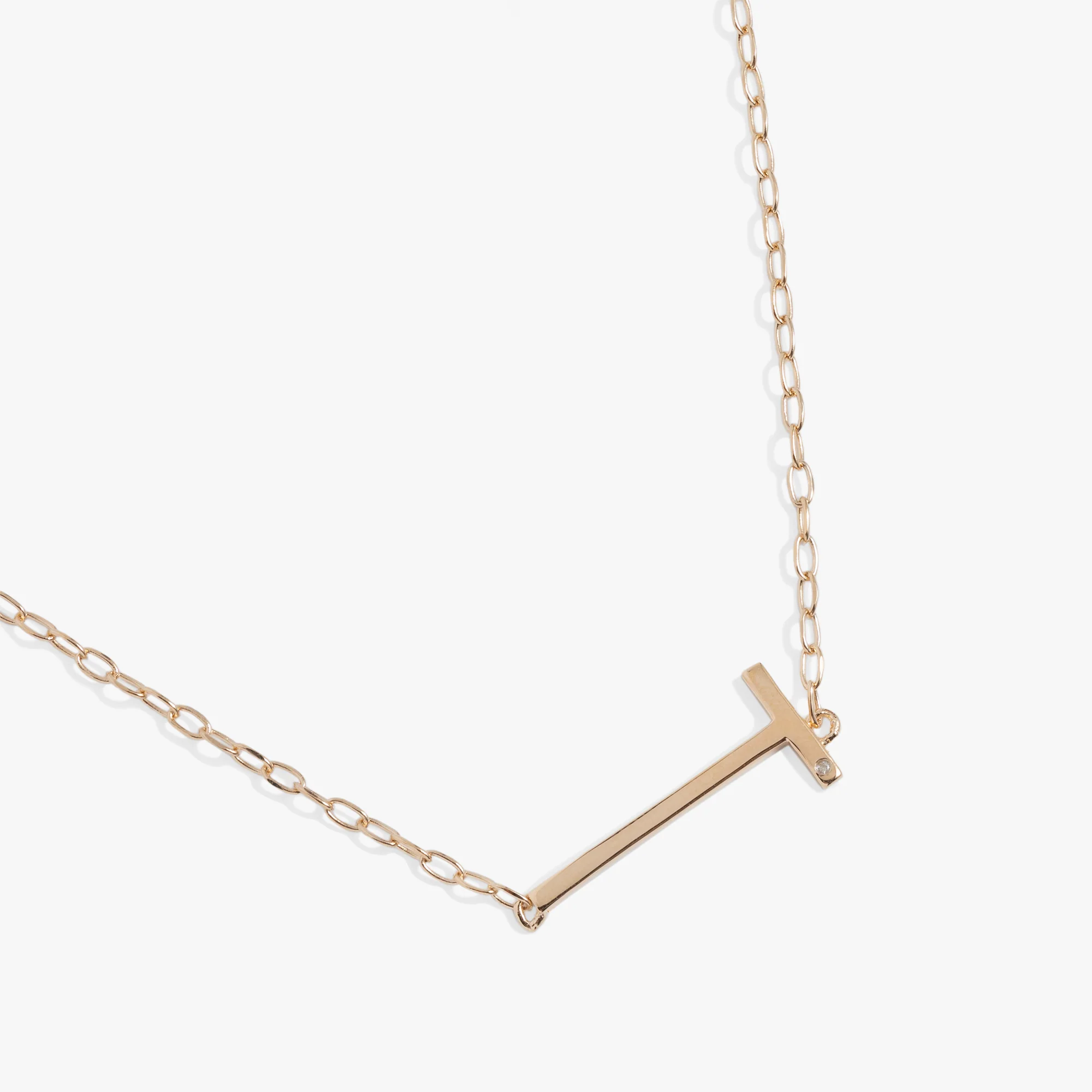 Initial T Precious Elongated Necklace
