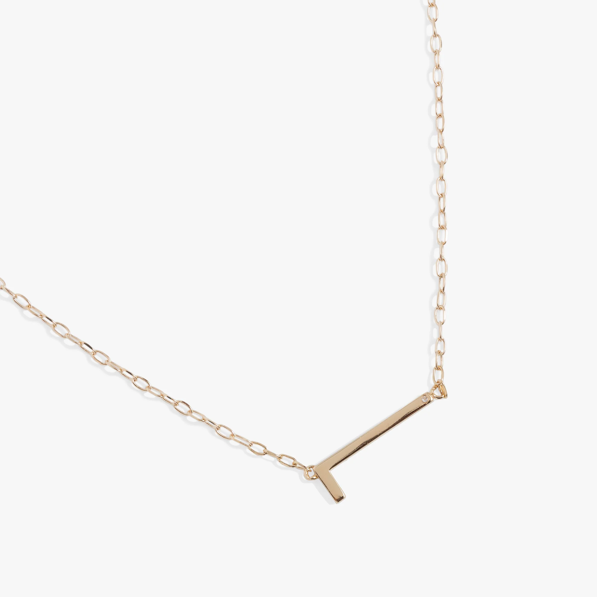 Initial L Precious Elongated Necklace