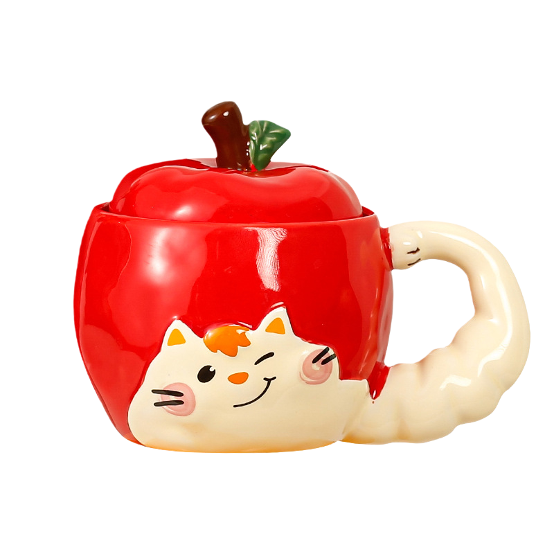 Apple Cat Ceramic Mug