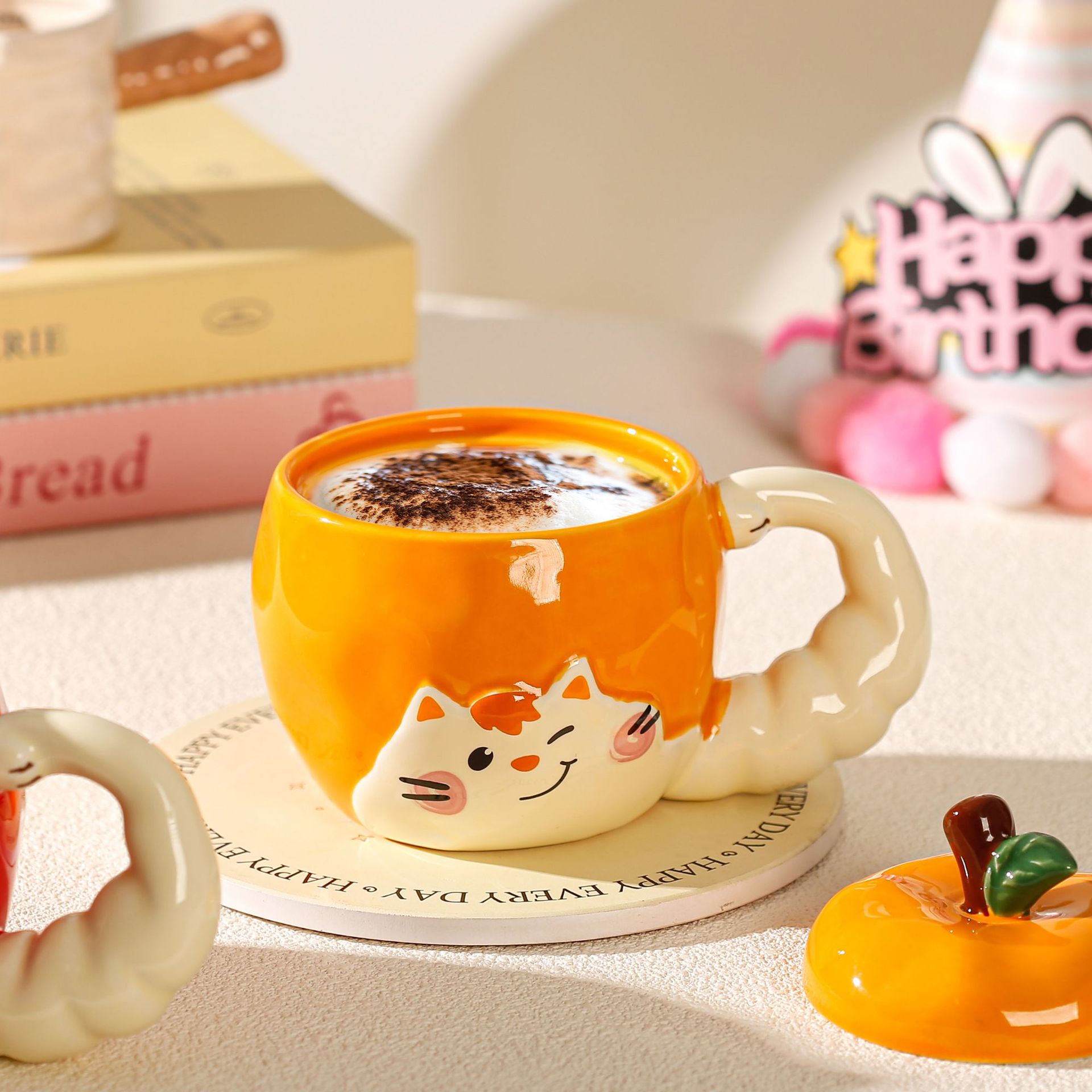Apple Cat Ceramic Mug