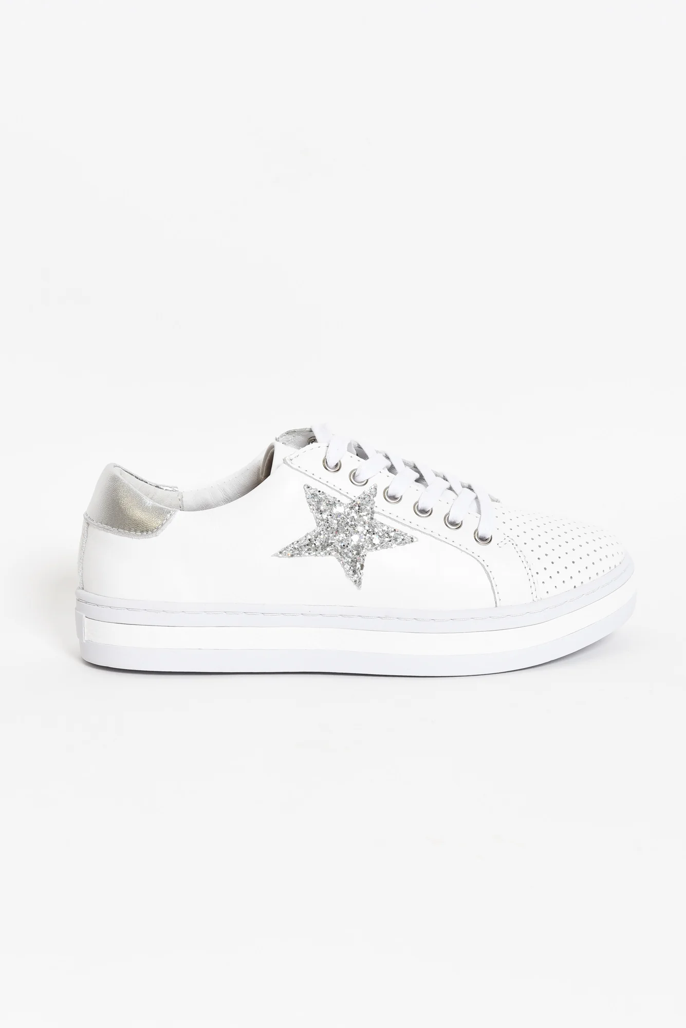 Pixie Star Silver Glitter Leather Sneaker