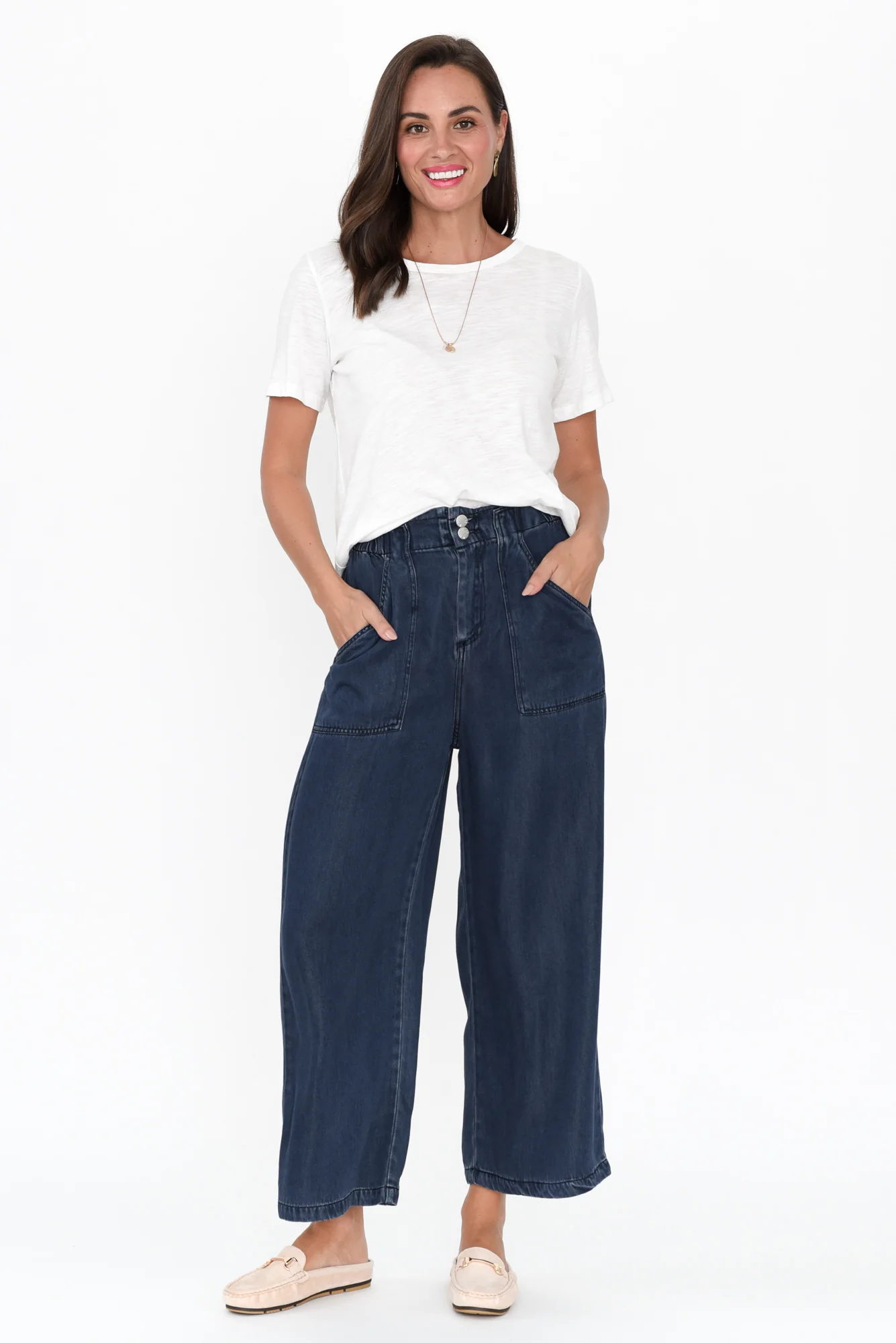 Lexton Dark Denim Wide Leg Pants
