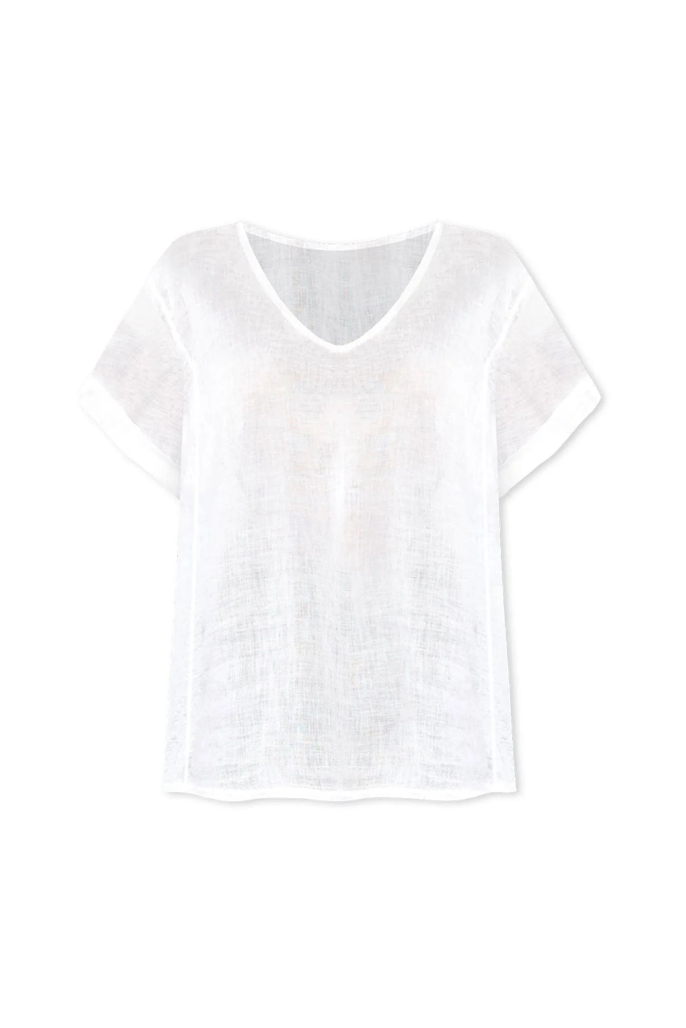 Oversized Anna White Linen Tee