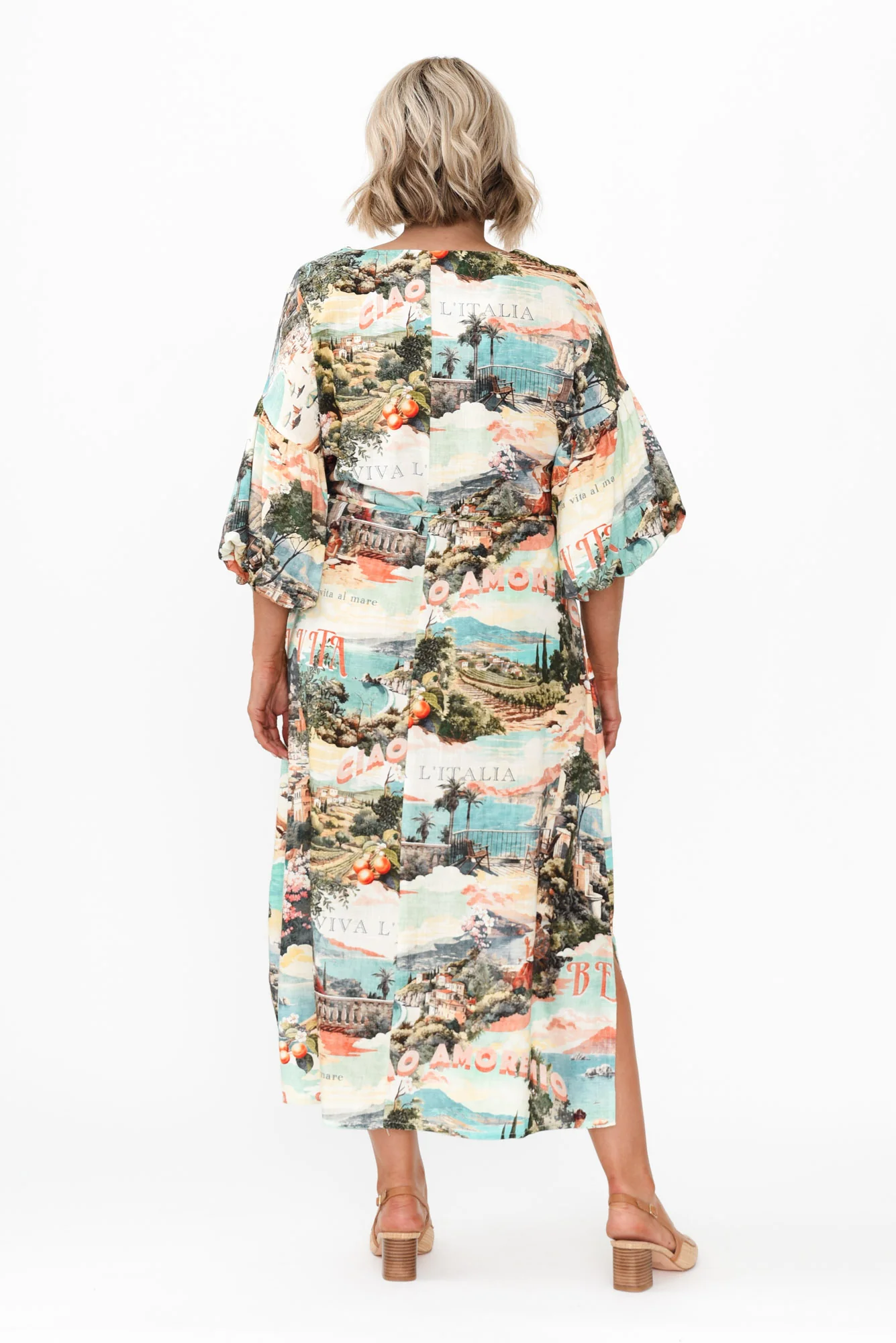 Envy Blue Island Linen Blend Dress