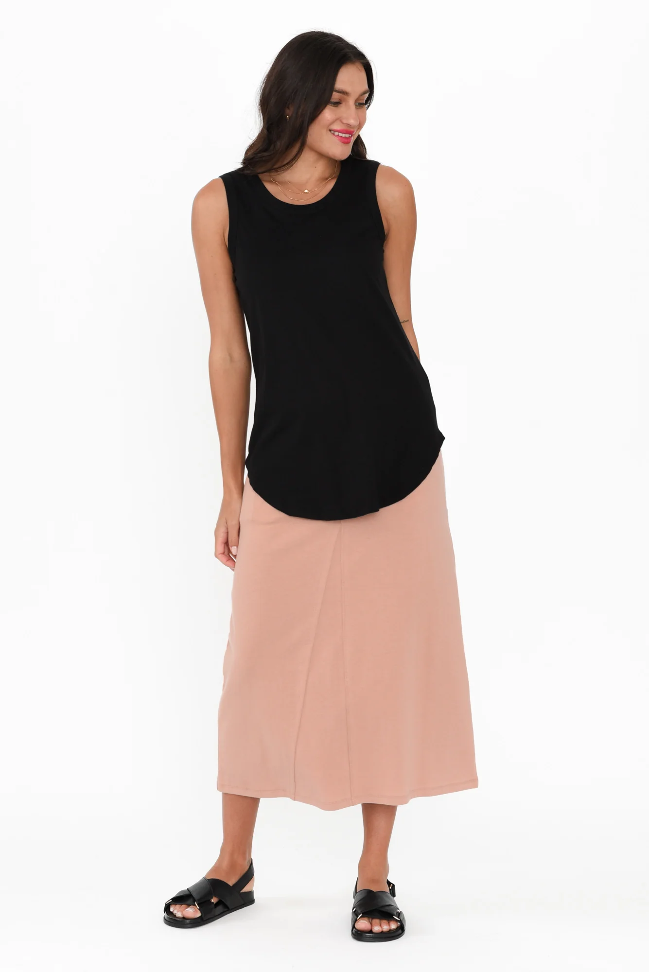 Keira Black Cotton Tank