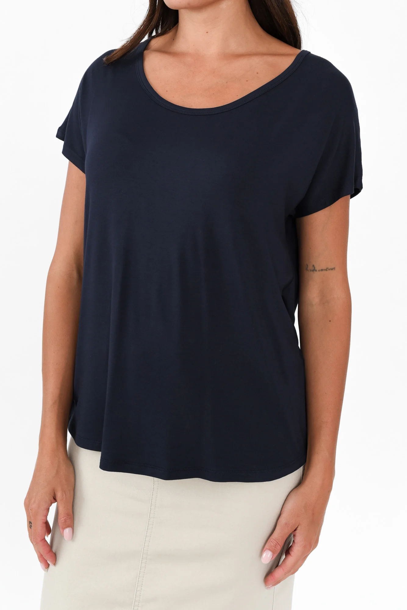 Eadie Dark Navy Bamboo Top