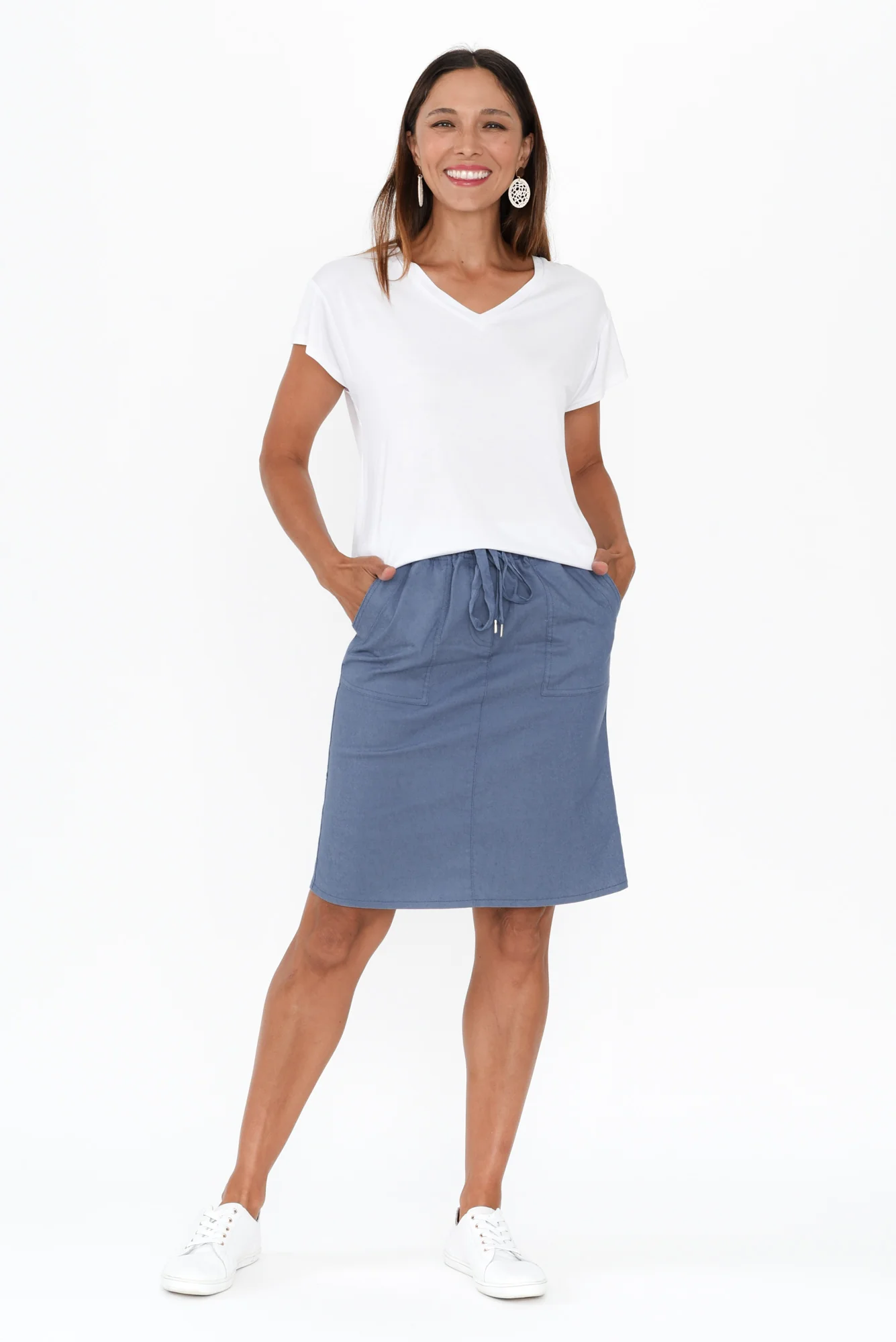 Abigail Blue Drawstring Skirt