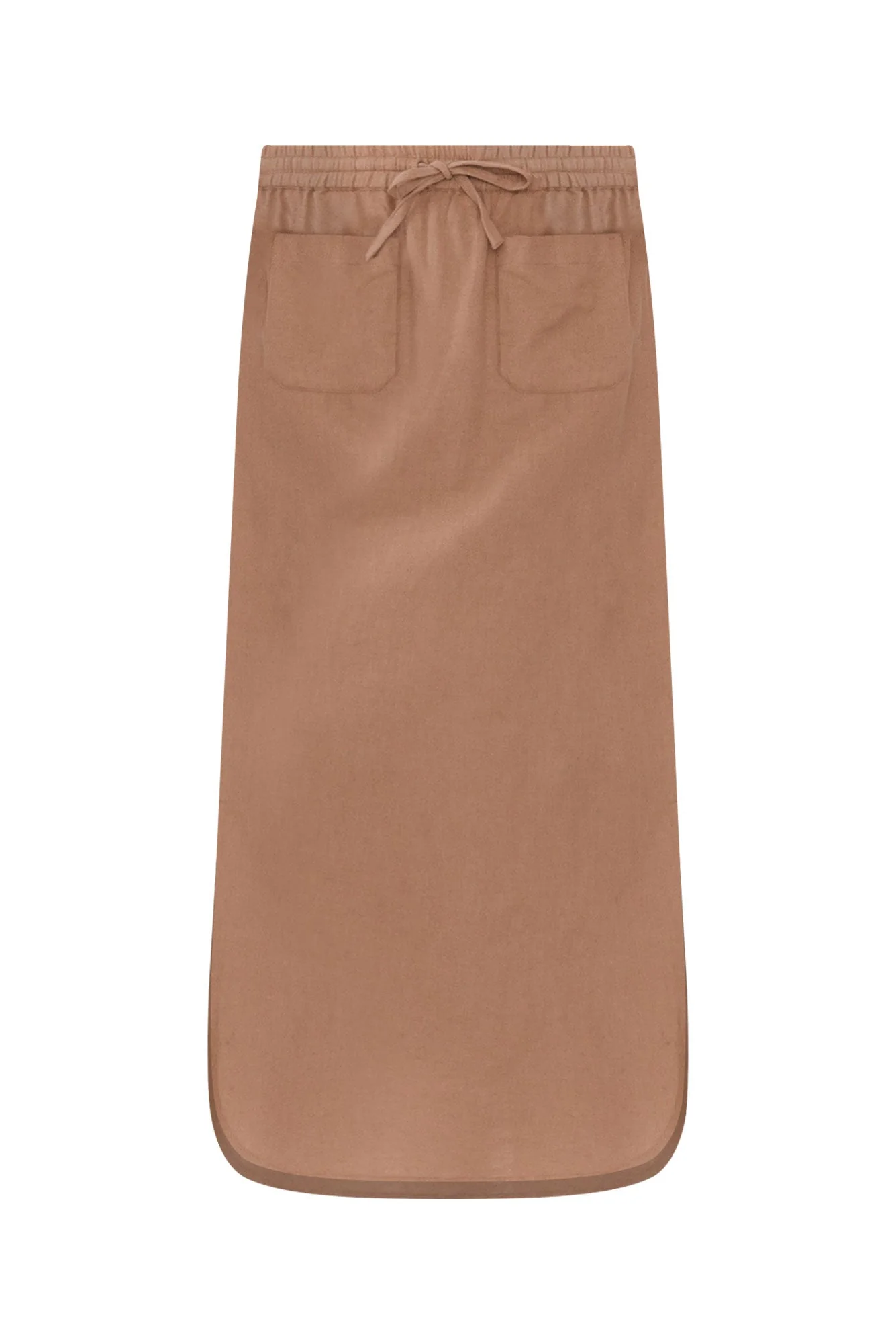 Ember Mocha Cotton Blend Drawstring Skirt