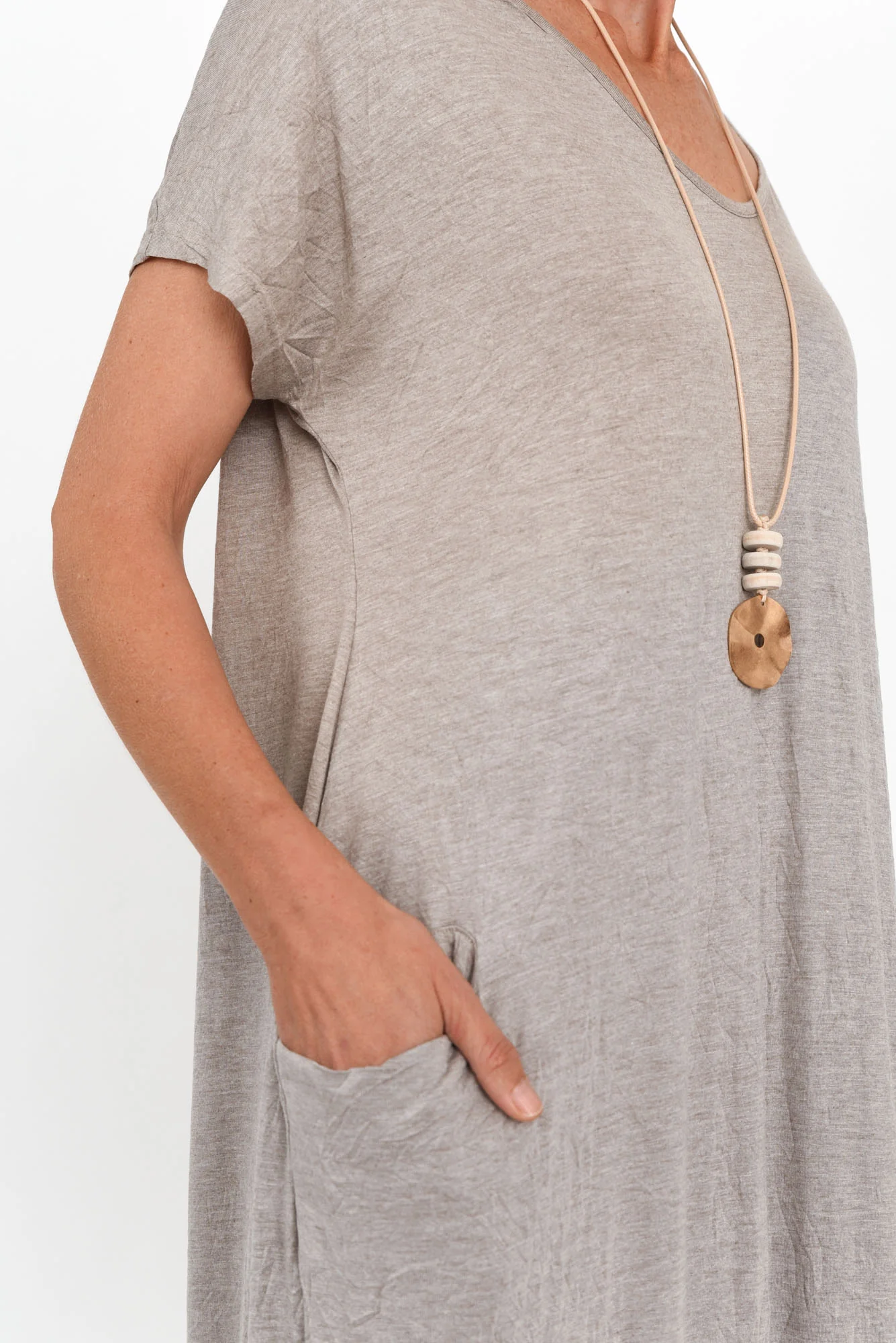 Travel Oat Crinkle Cotton Maxi Dress