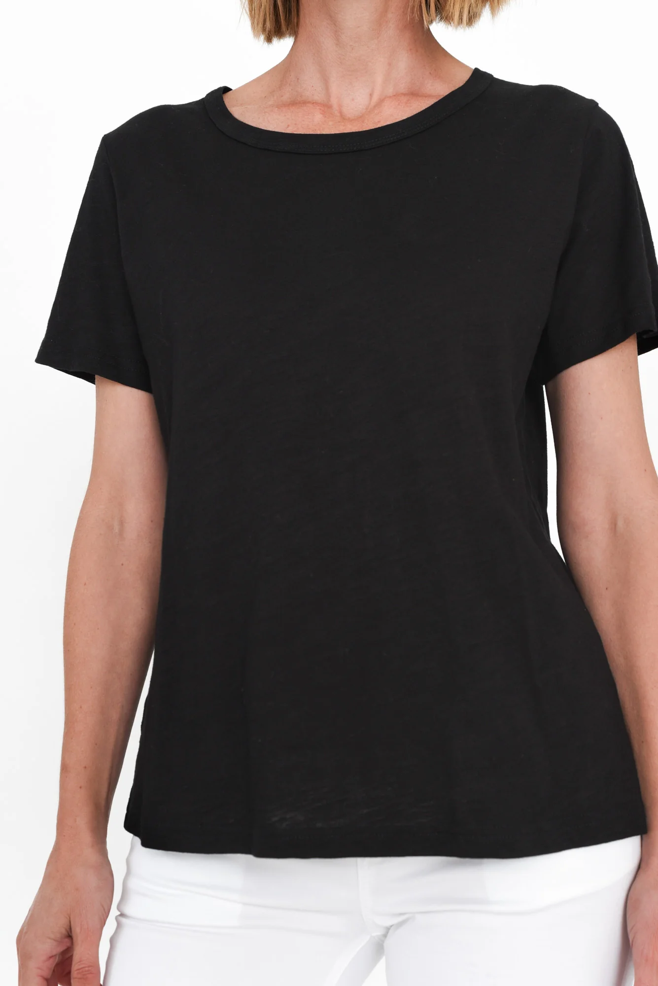 Wynne Black Cotton Tee