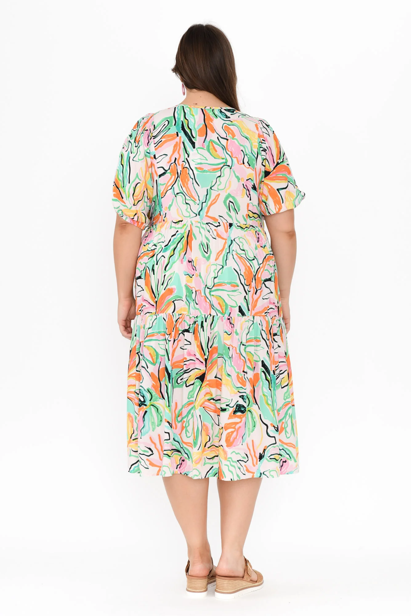 Rima Green Floral Midi Dress