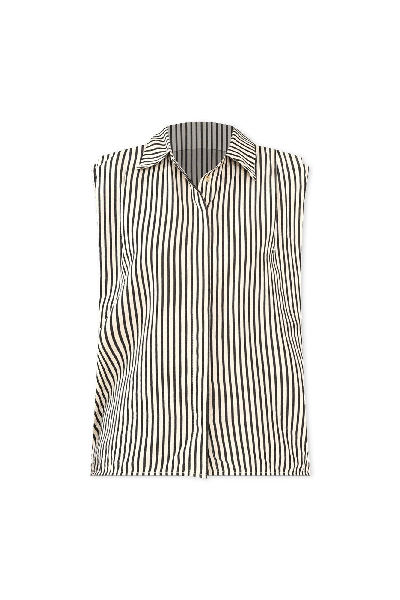 Charlie Black Stripe Sleeveless Shirt