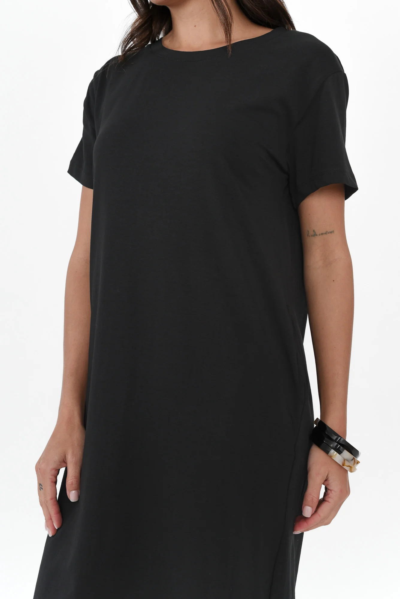 Ottawa Black Cotton Tee Dress