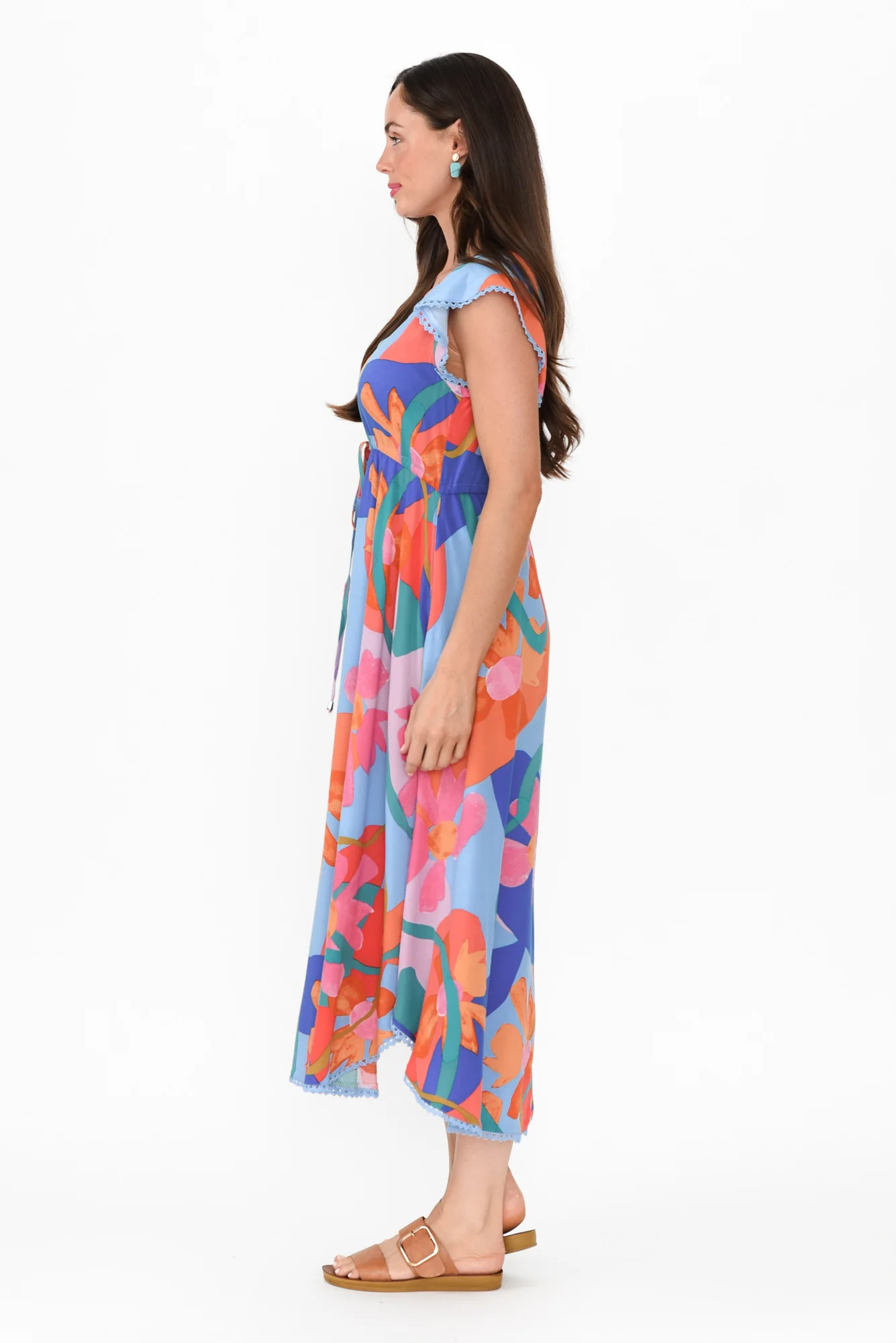 Libby Blue Swirl Midi Dress