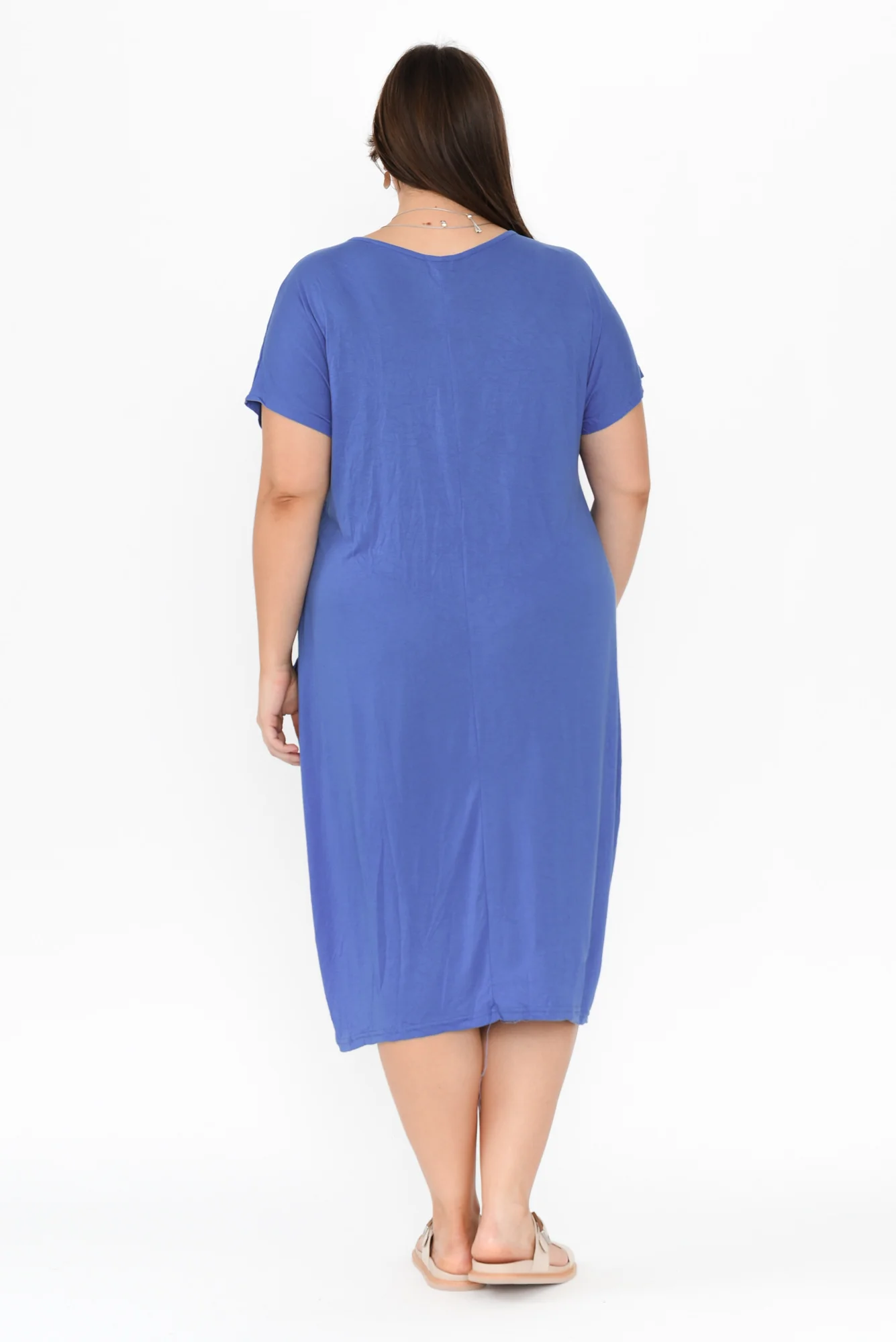 Travel Cobalt Crinkle Cotton Dress
