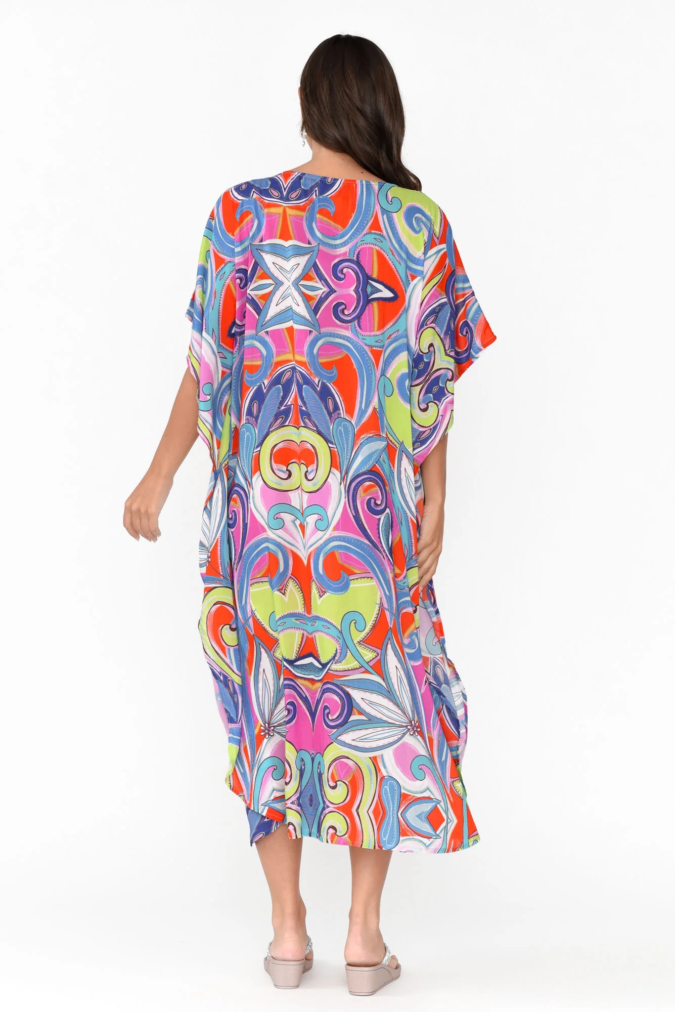 Bethanie Purple Abstract Embellished Kaftan