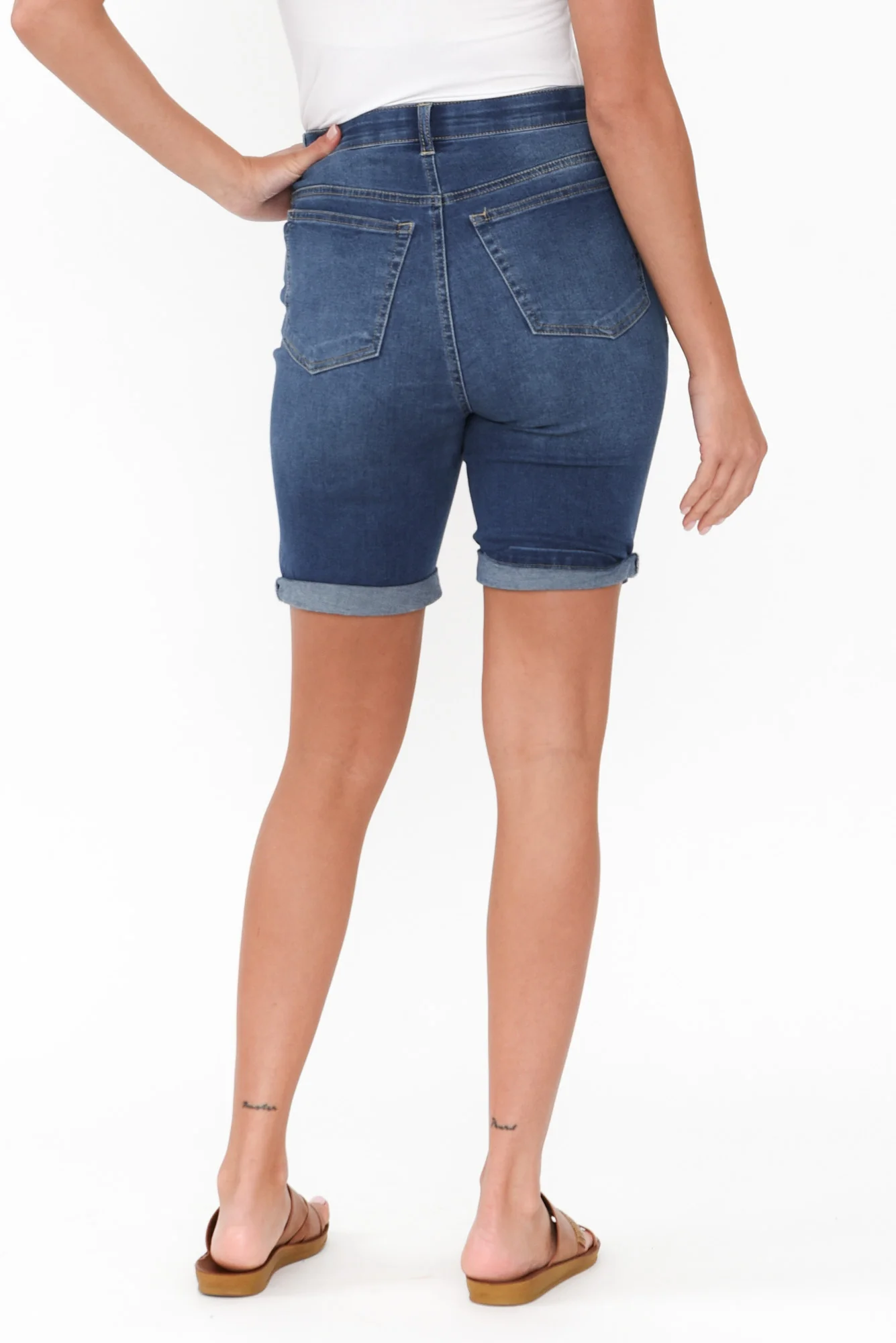 Bonnie Dark Denim Stretch Shorts