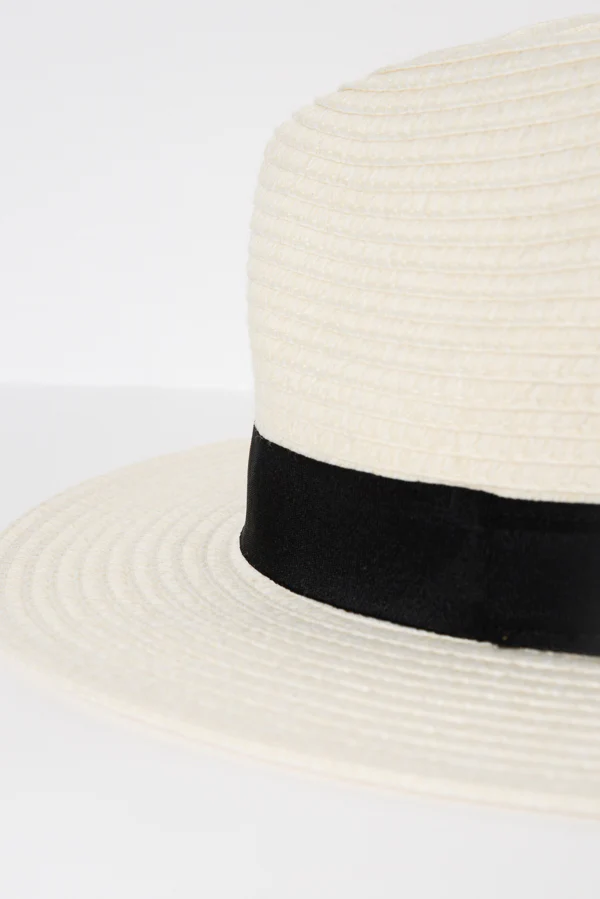 Ivory Wide Brim Travel Fedora