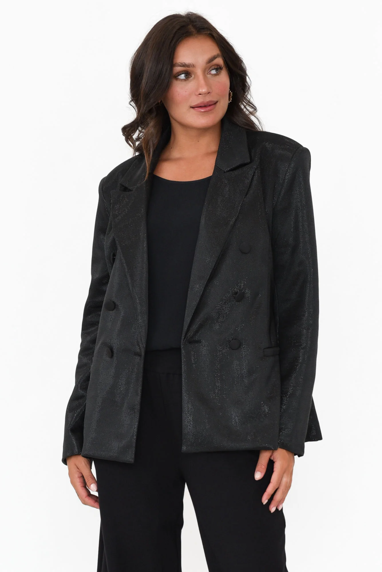 Roxy Black Metallic Blazer