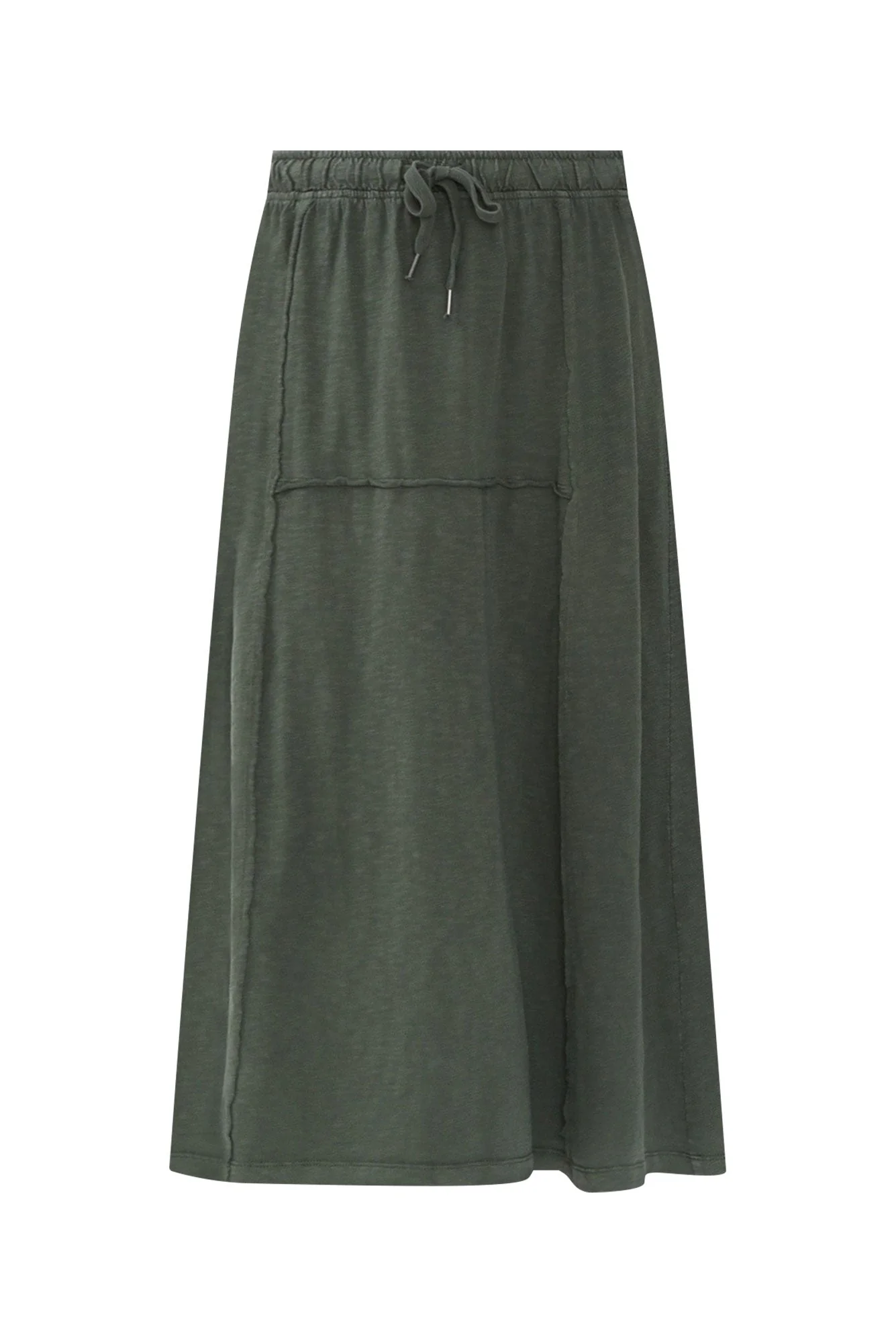 Jayne Khaki Cotton Drawstring Skirt