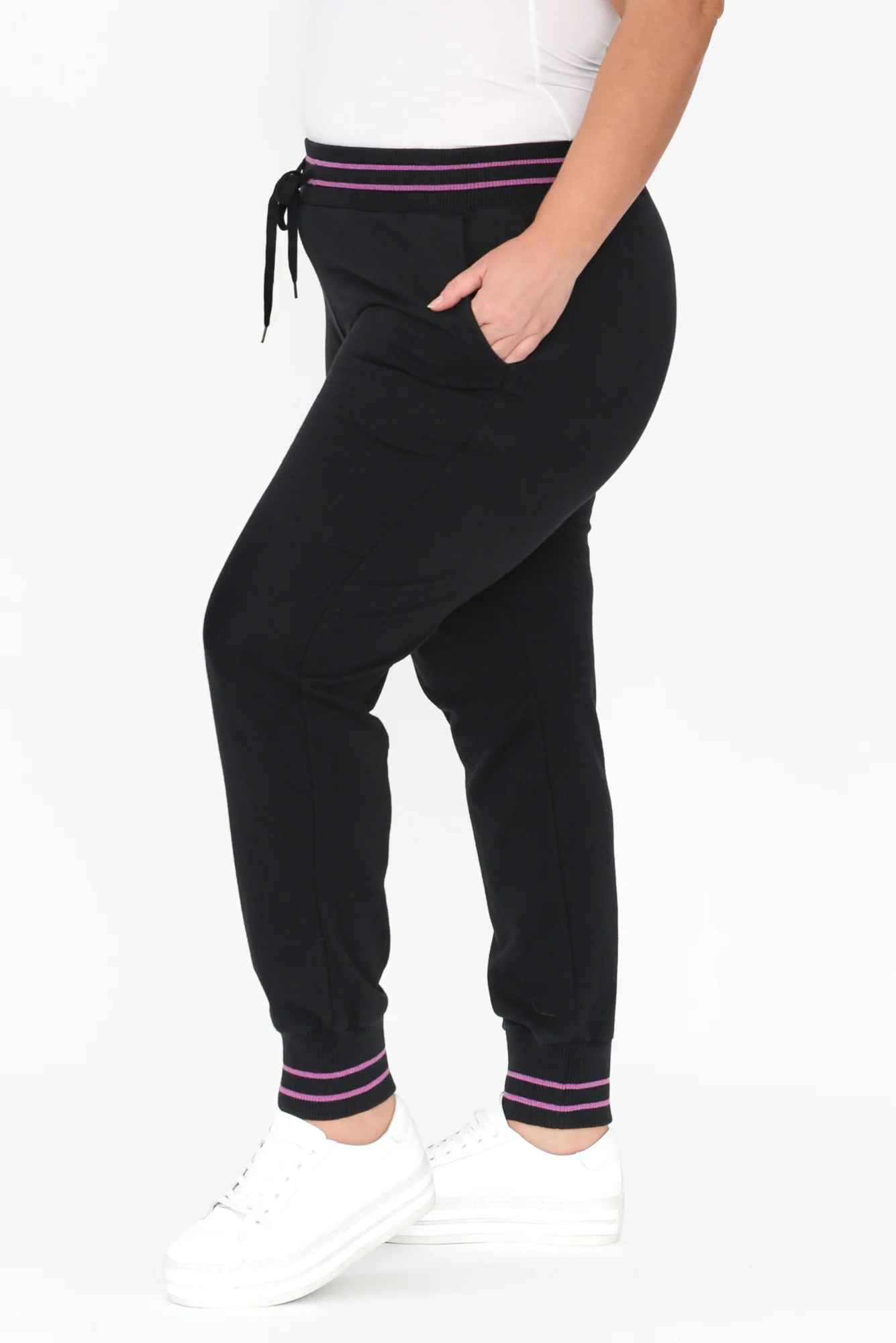 Claude Black Cotton Blend Drawstring Pants