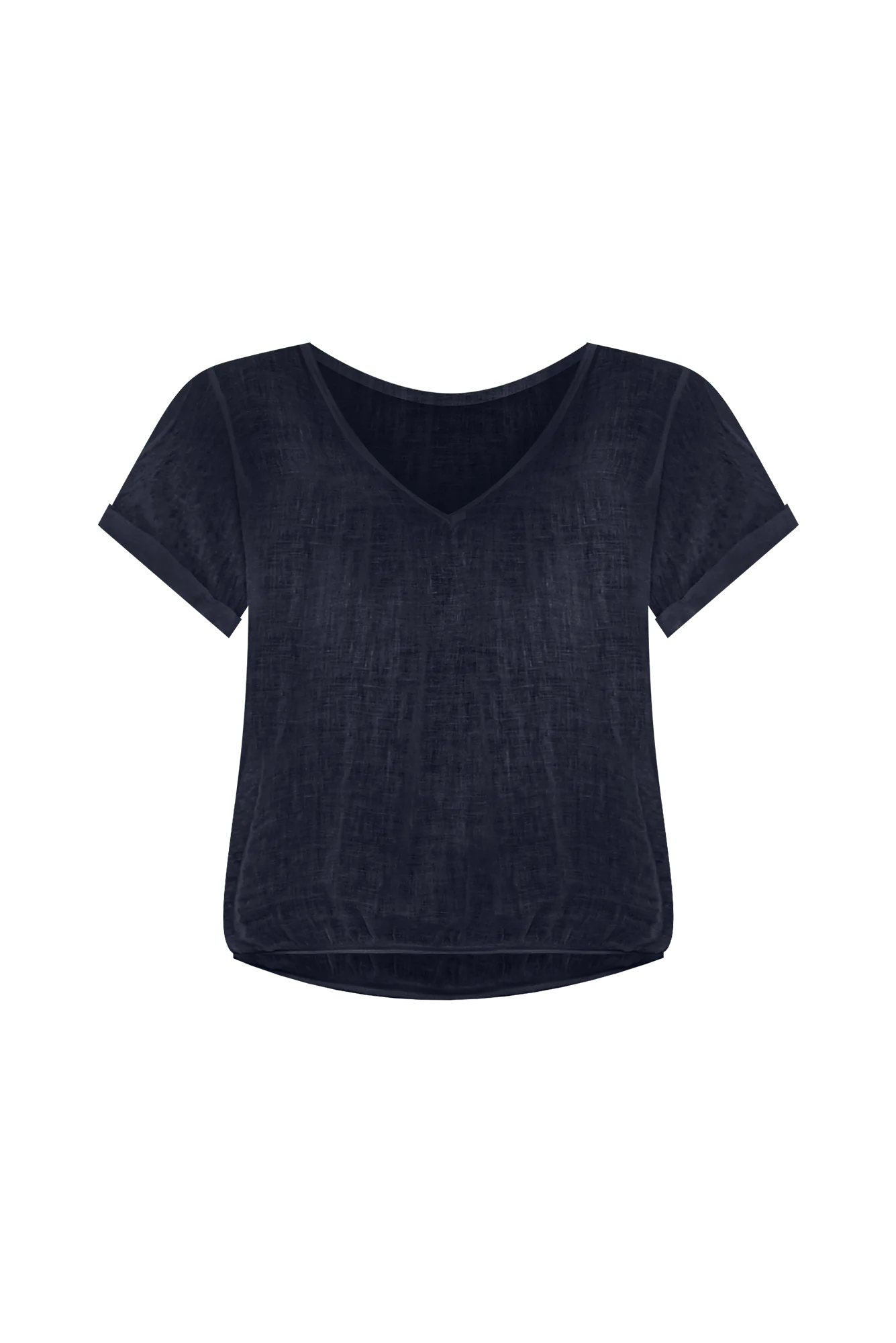 Effie Navy Linen Tee