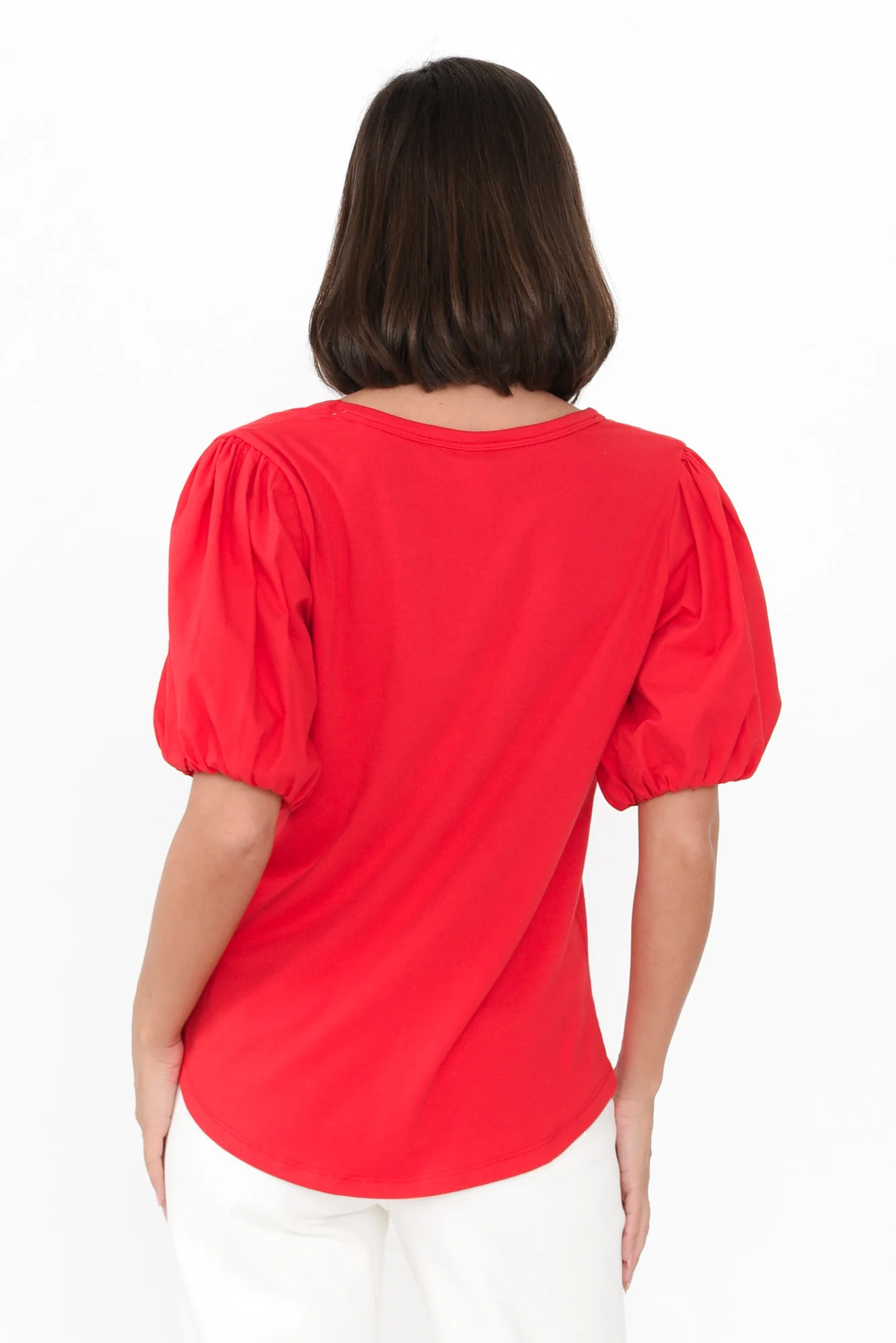 Joy Red Cotton Blend Tee