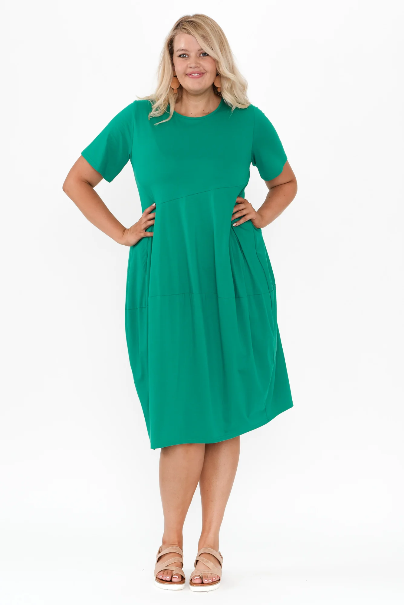 Morgan Teal Diagonal Seam Dress