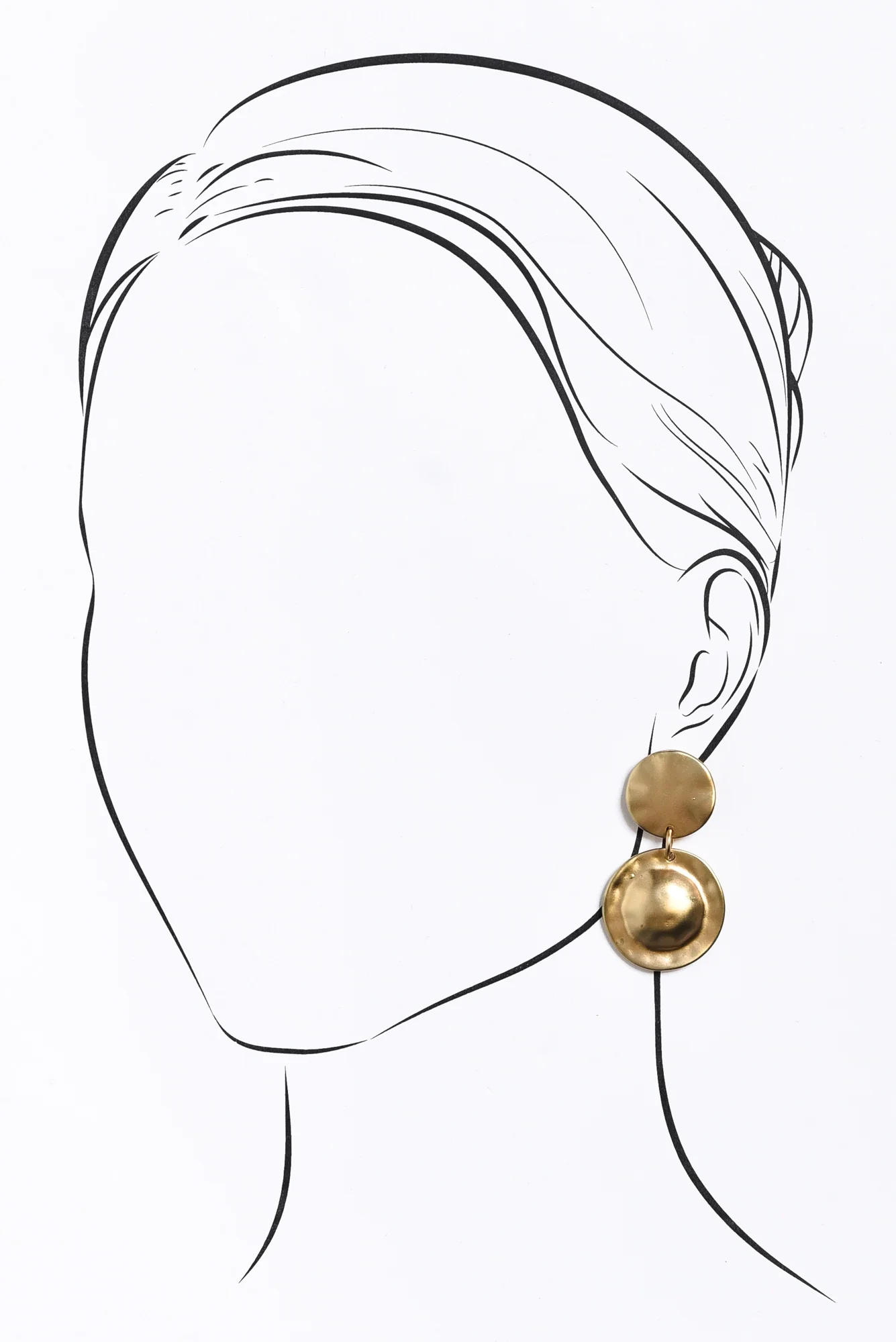Favae Gold Circle Drop Earrings