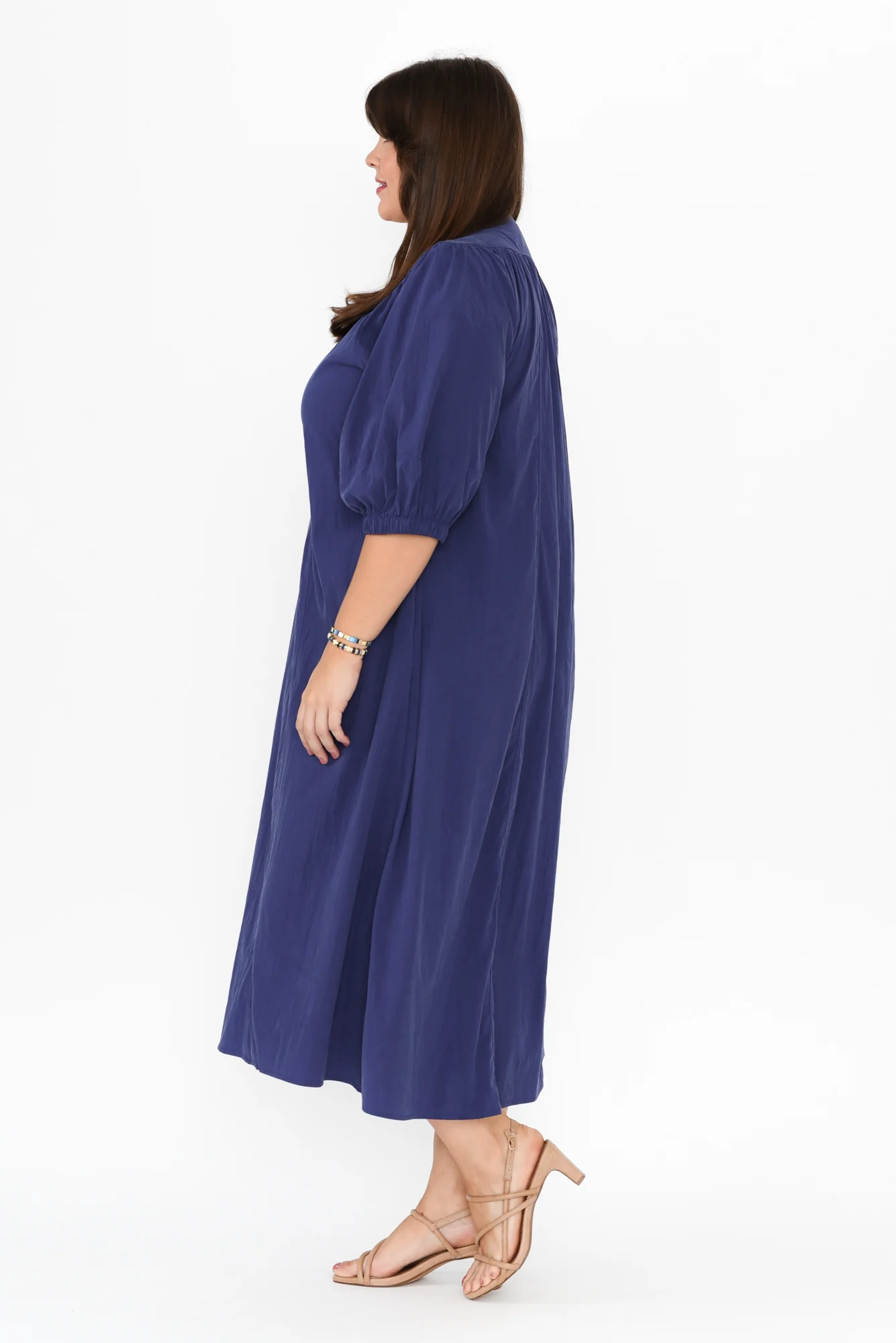 Nellie Blue Pocket Midi Dress