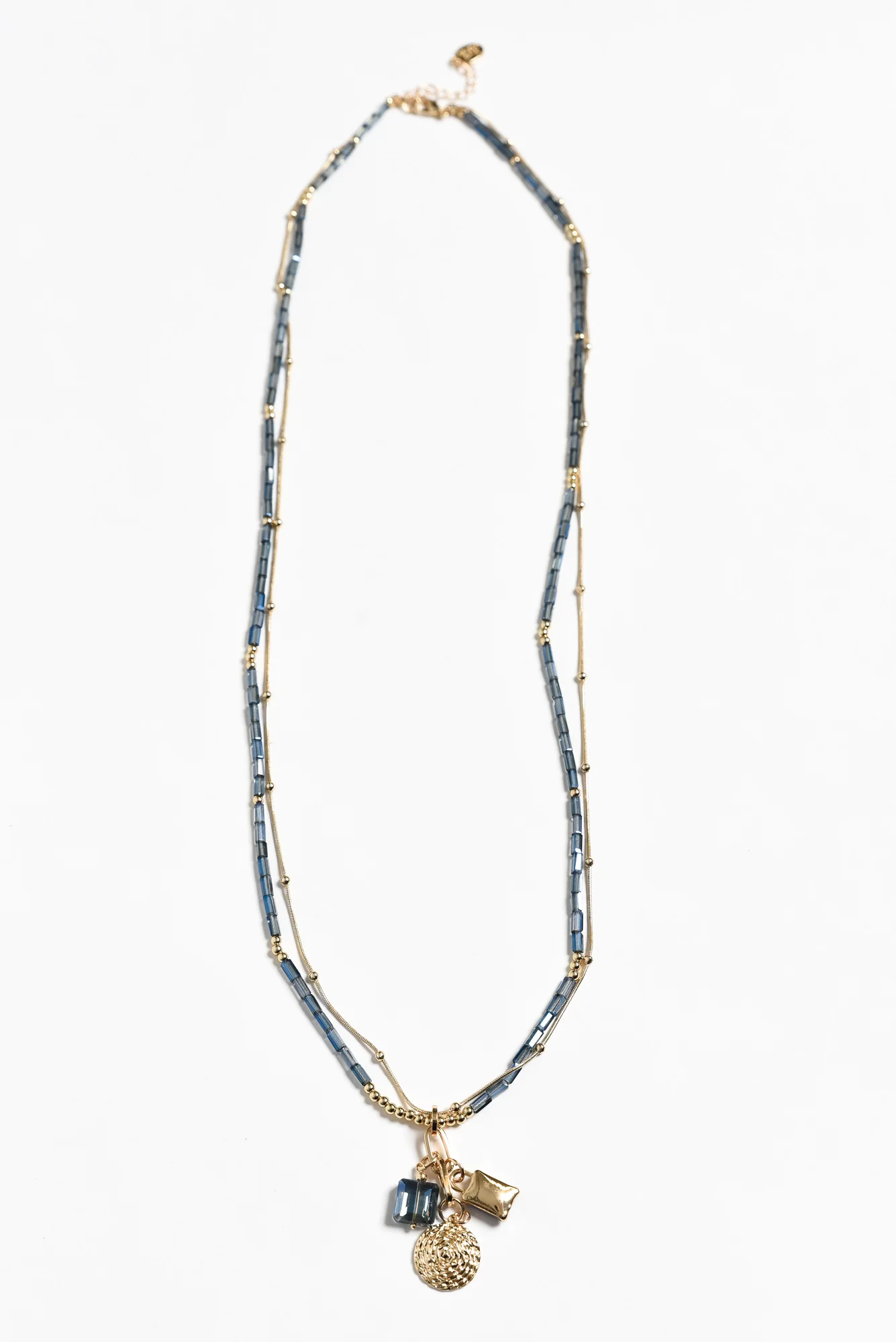 Kiva Blue Beaded Pendant Necklace