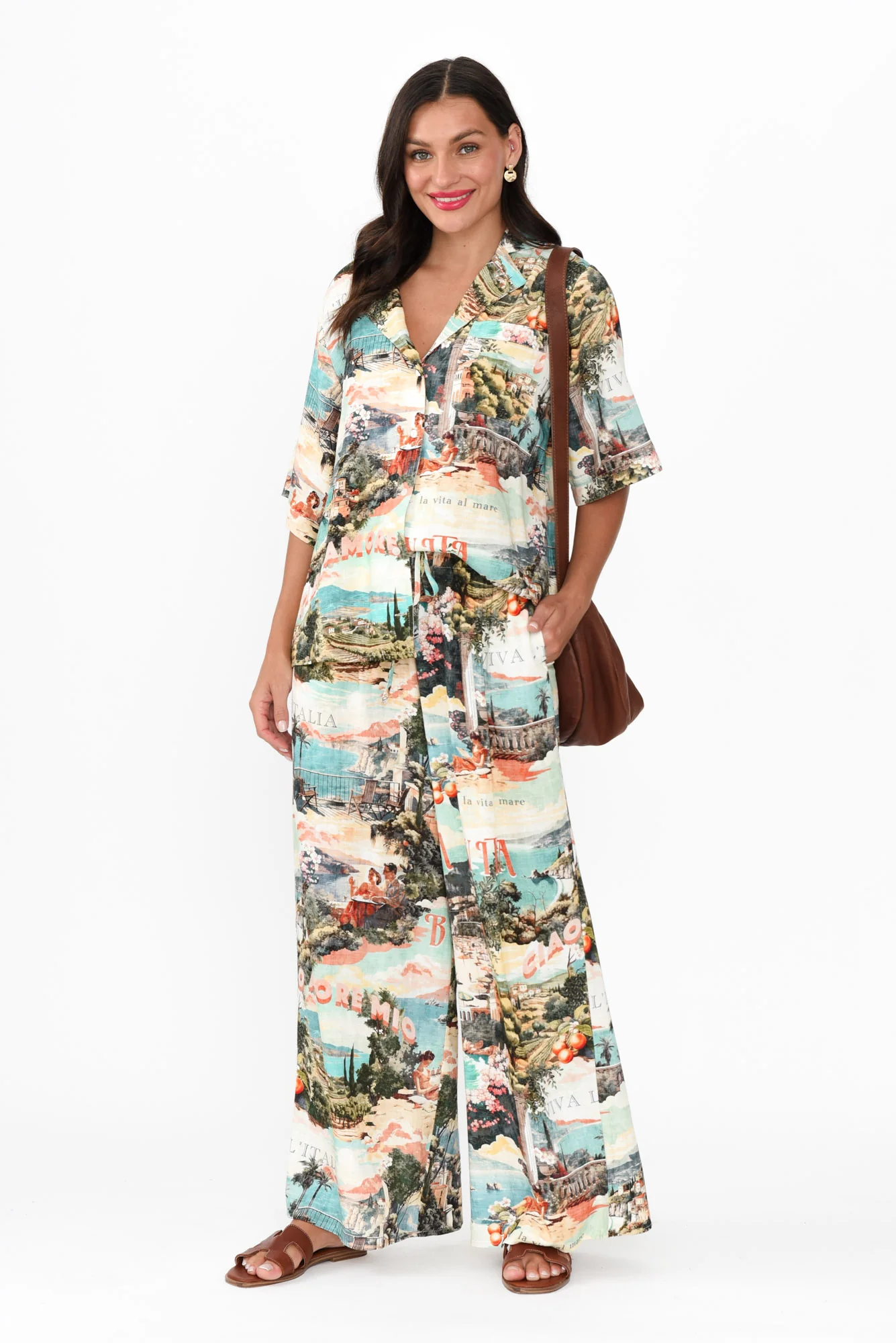 Julius Blue Island Linen Blend Pants