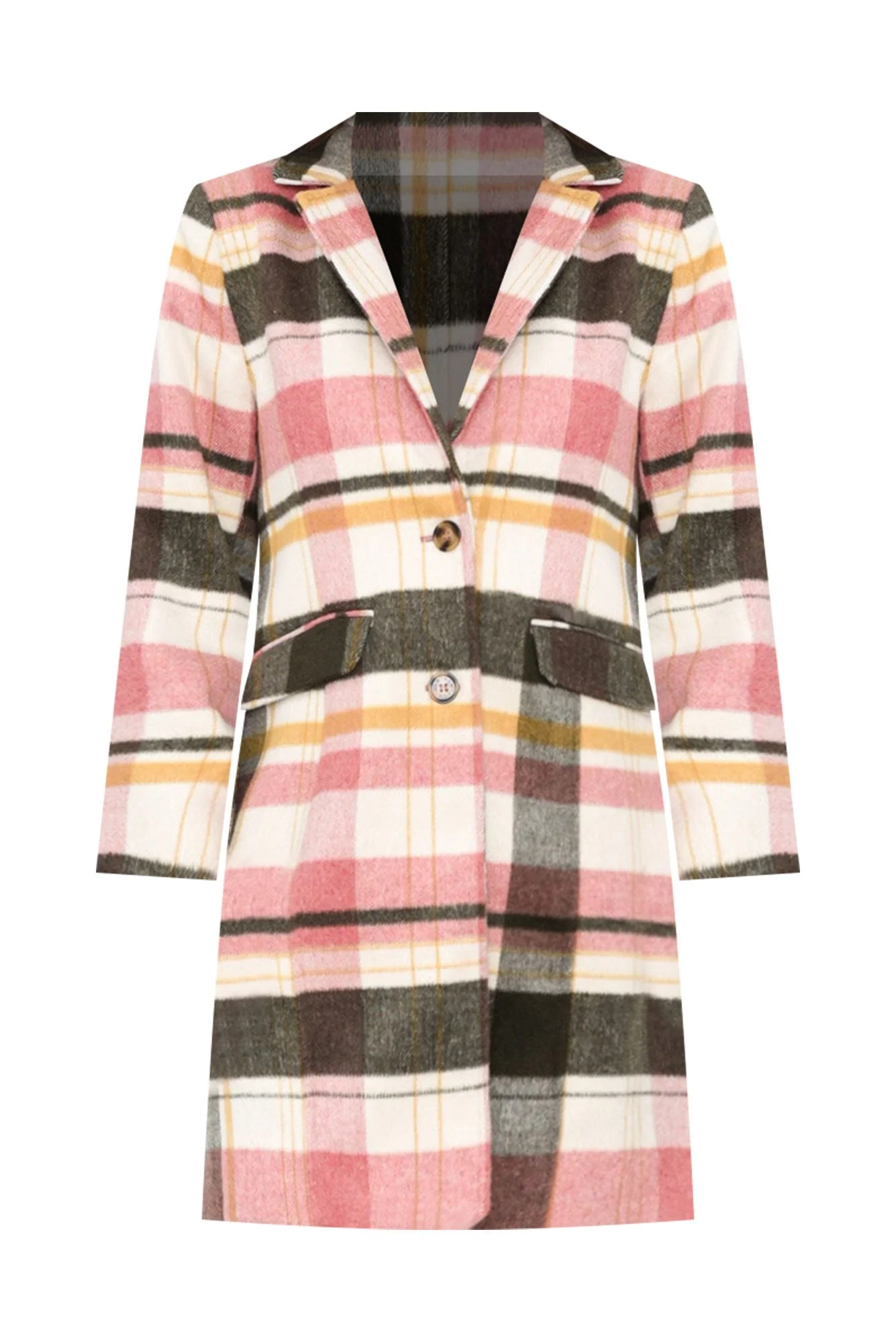 Blanche Blush Check Coat