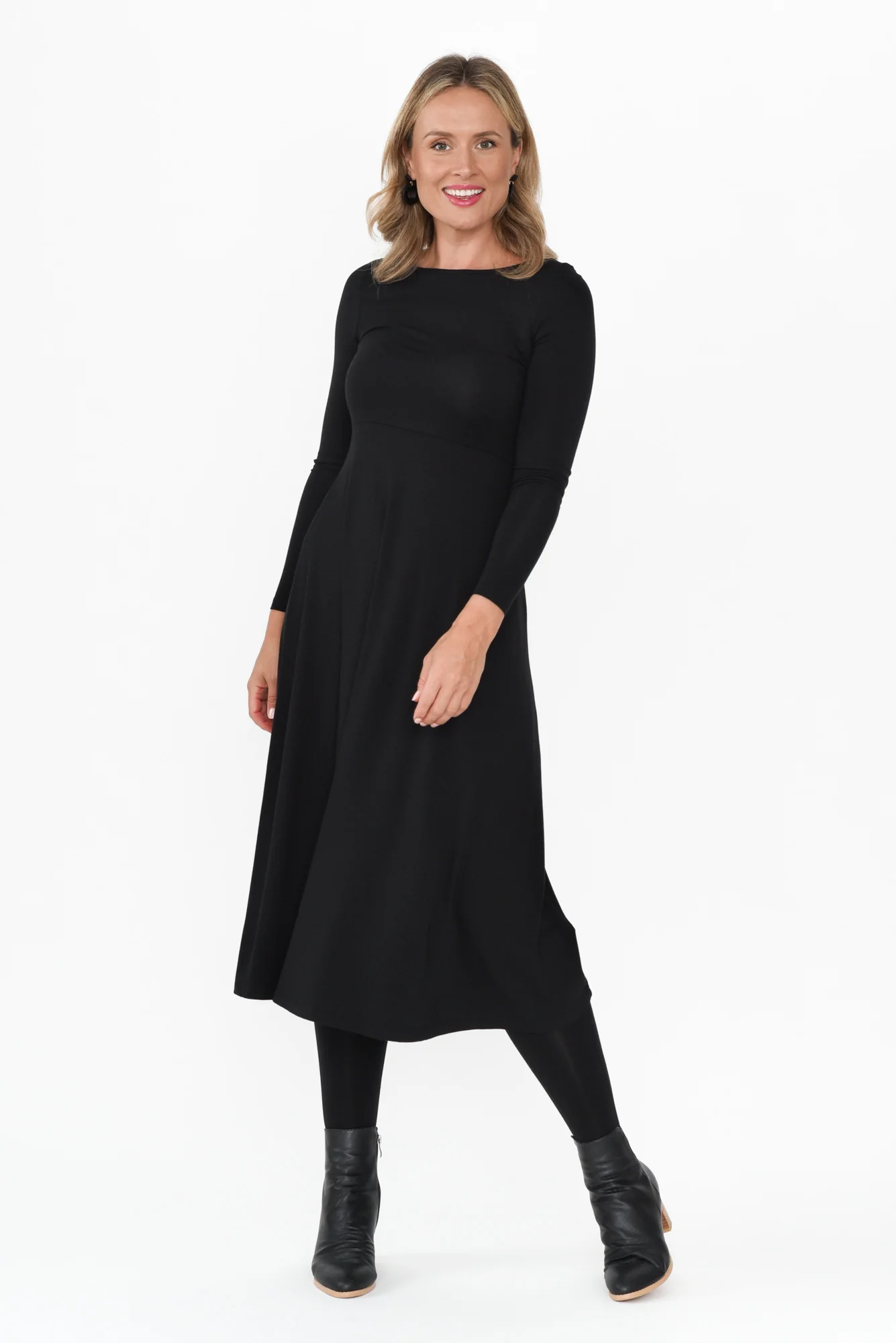 Olivia Black Bamboo Sleeved Dress