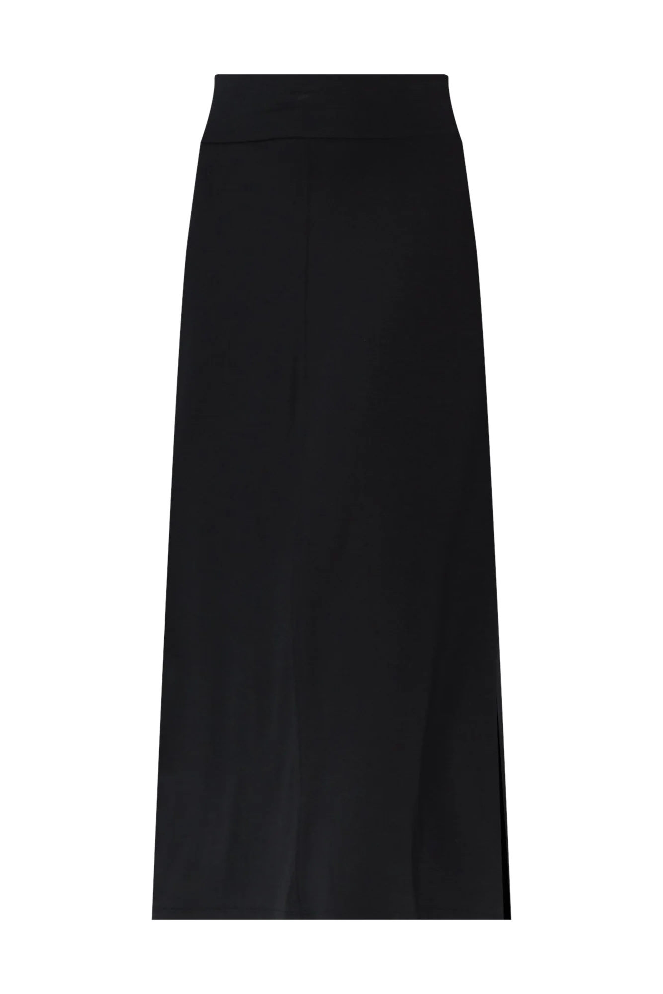 Black Micro Modal Long Panel Skirt