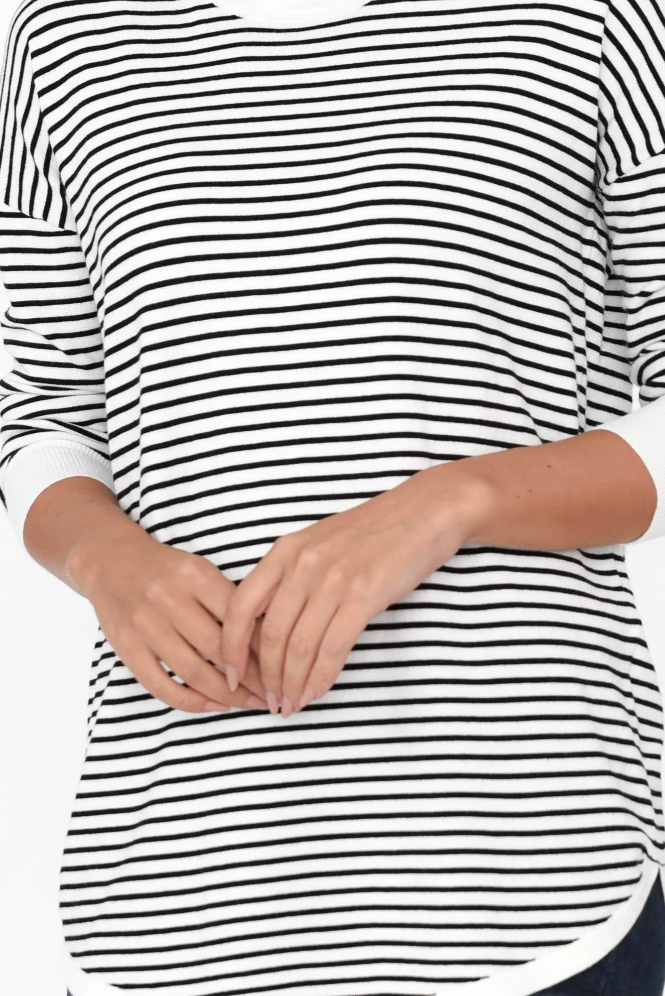 Sophie Black Stripe Knit Jumper
