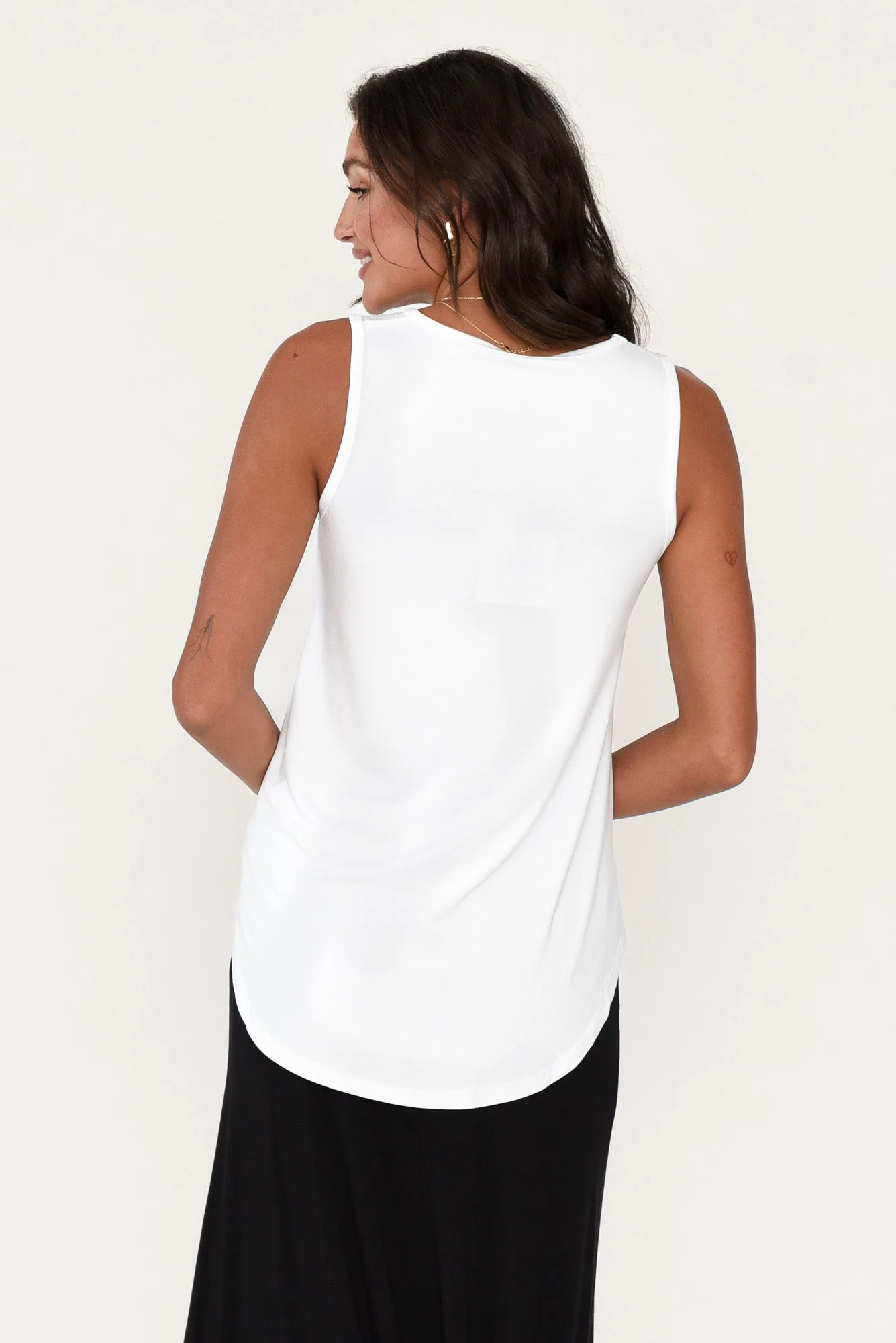 Rihanna White Bamboo Tank