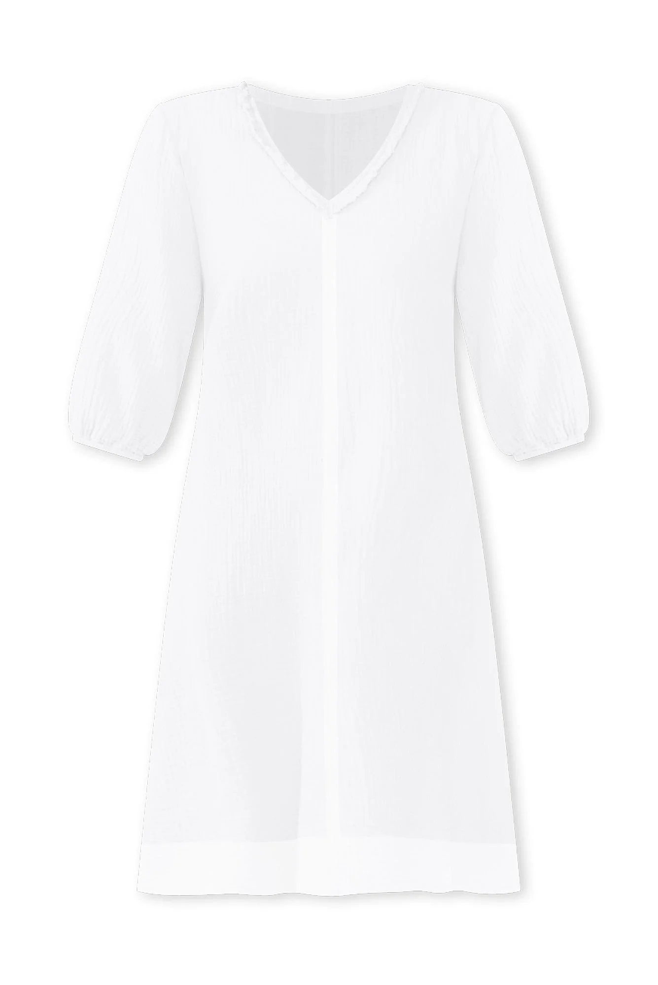 Cordelia White Cotton Cheesecloth Pocket Dress