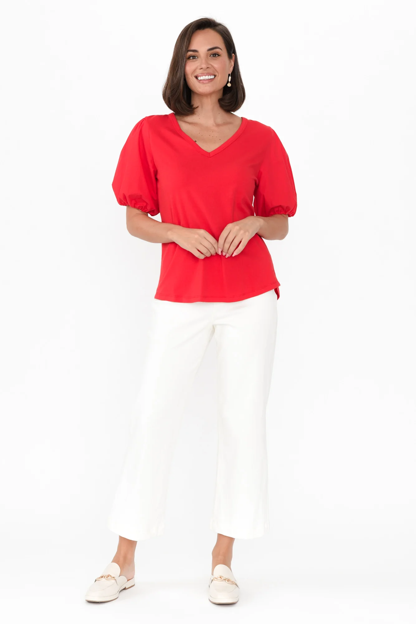 Joy Red Cotton Blend Tee