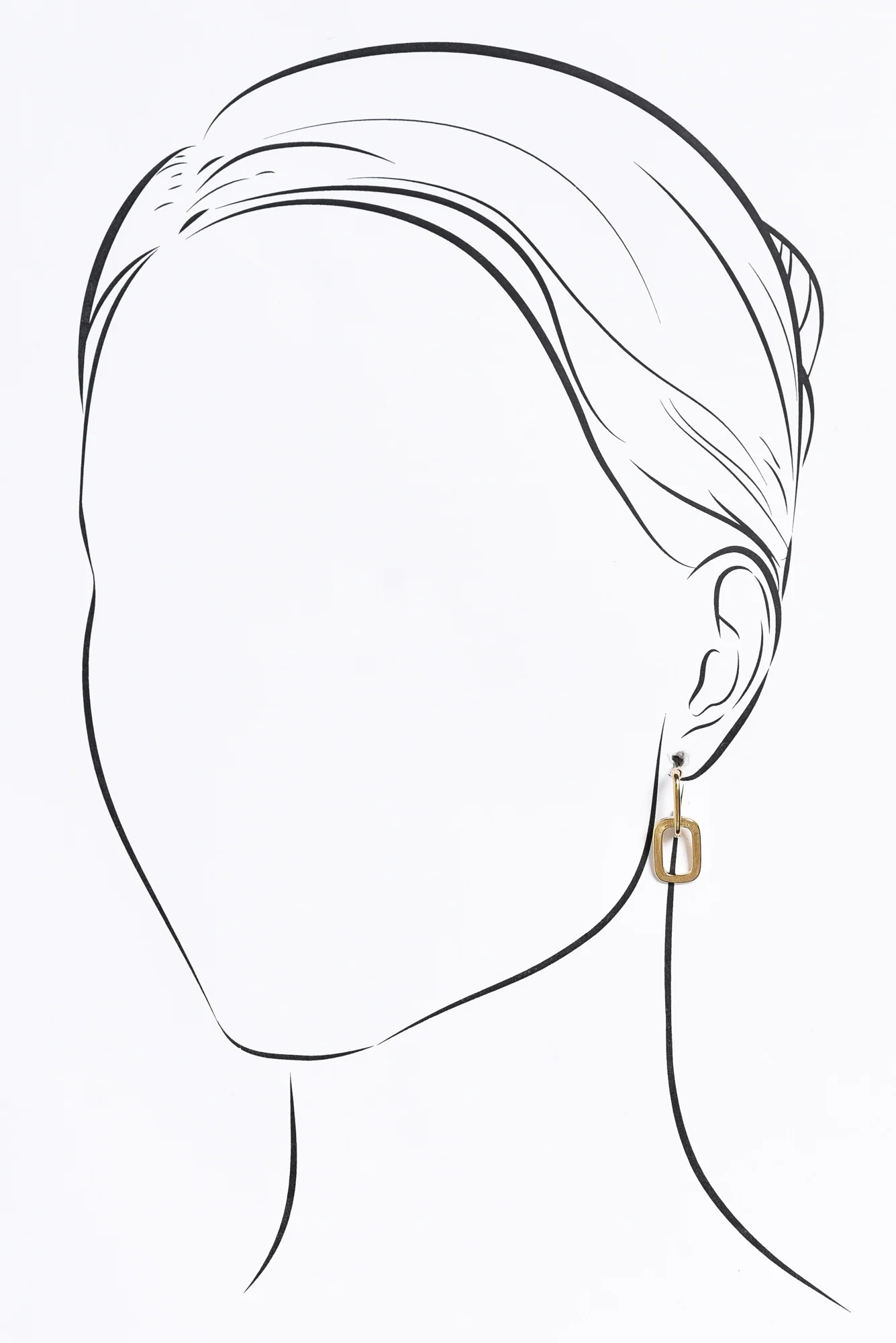 Jeanie Gold Rectangle Drop Earrings