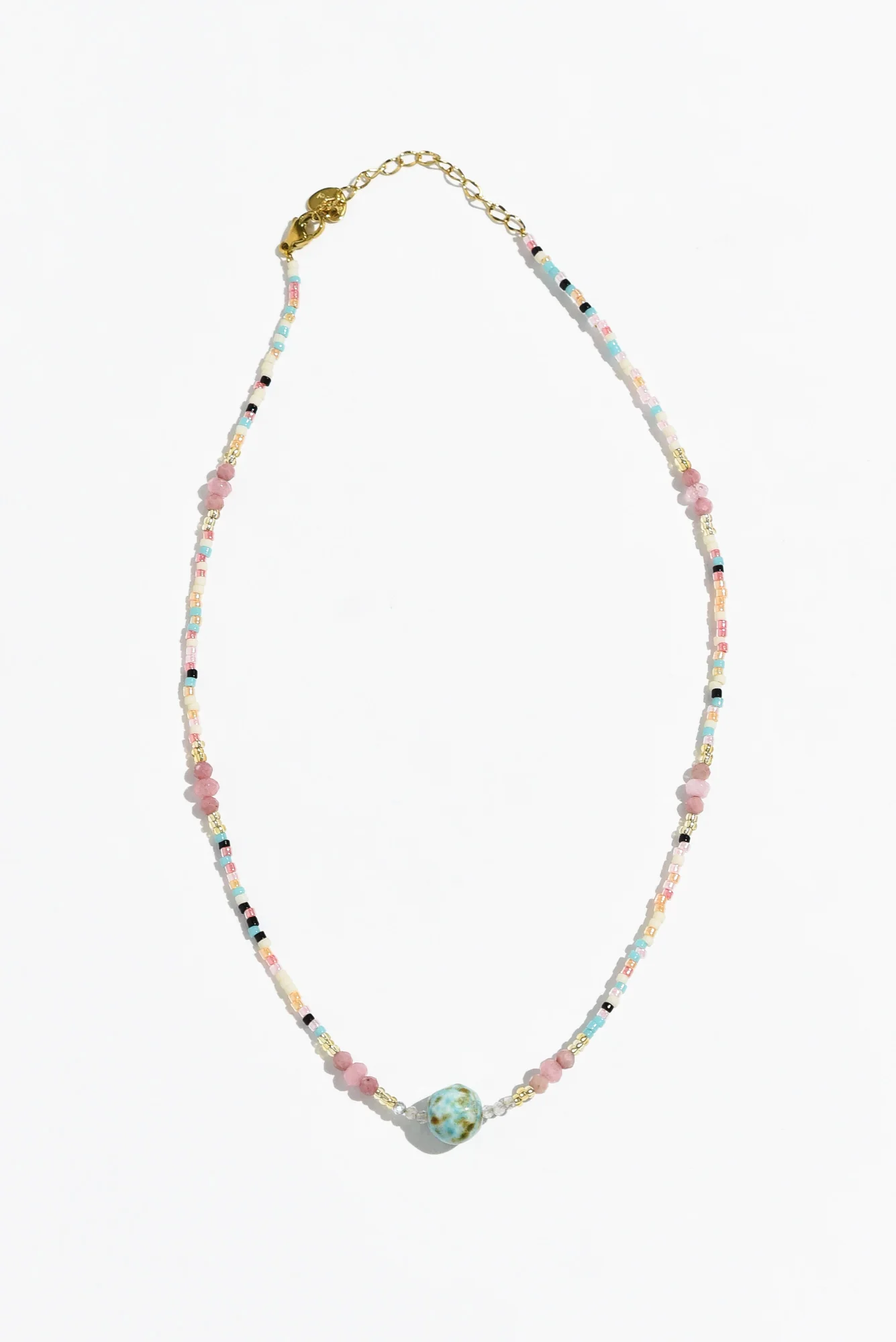 Kilda Pink Multi Beaded Necklace