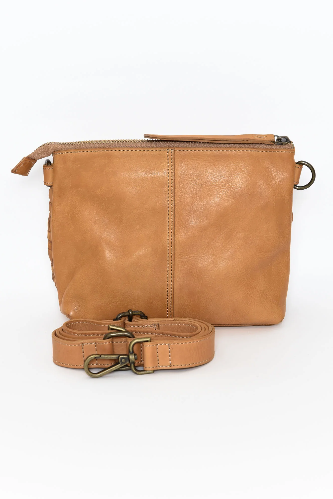 Bray Tan Woven Crossbody Bag