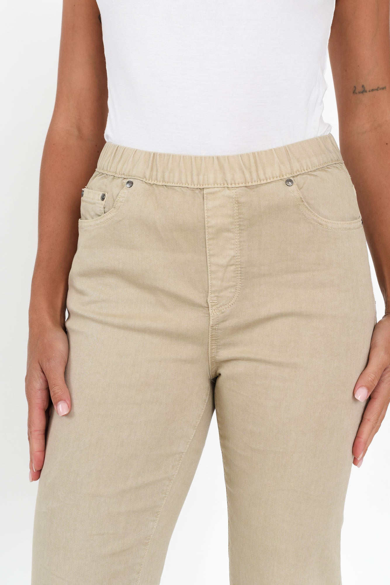 Zadie Beige Stretch Jeans