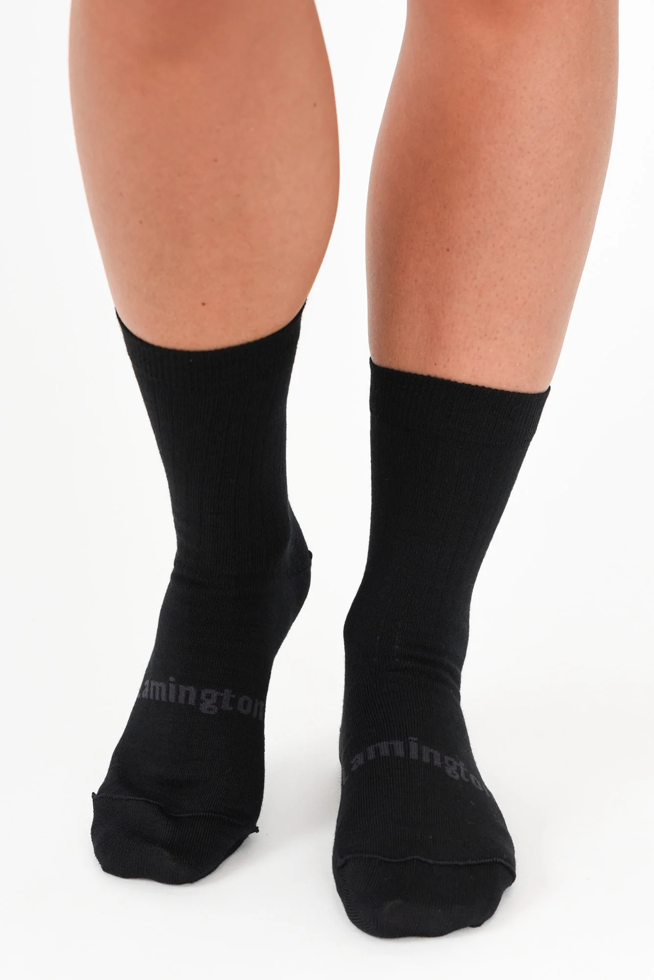Black Merino Wool Crew Socks