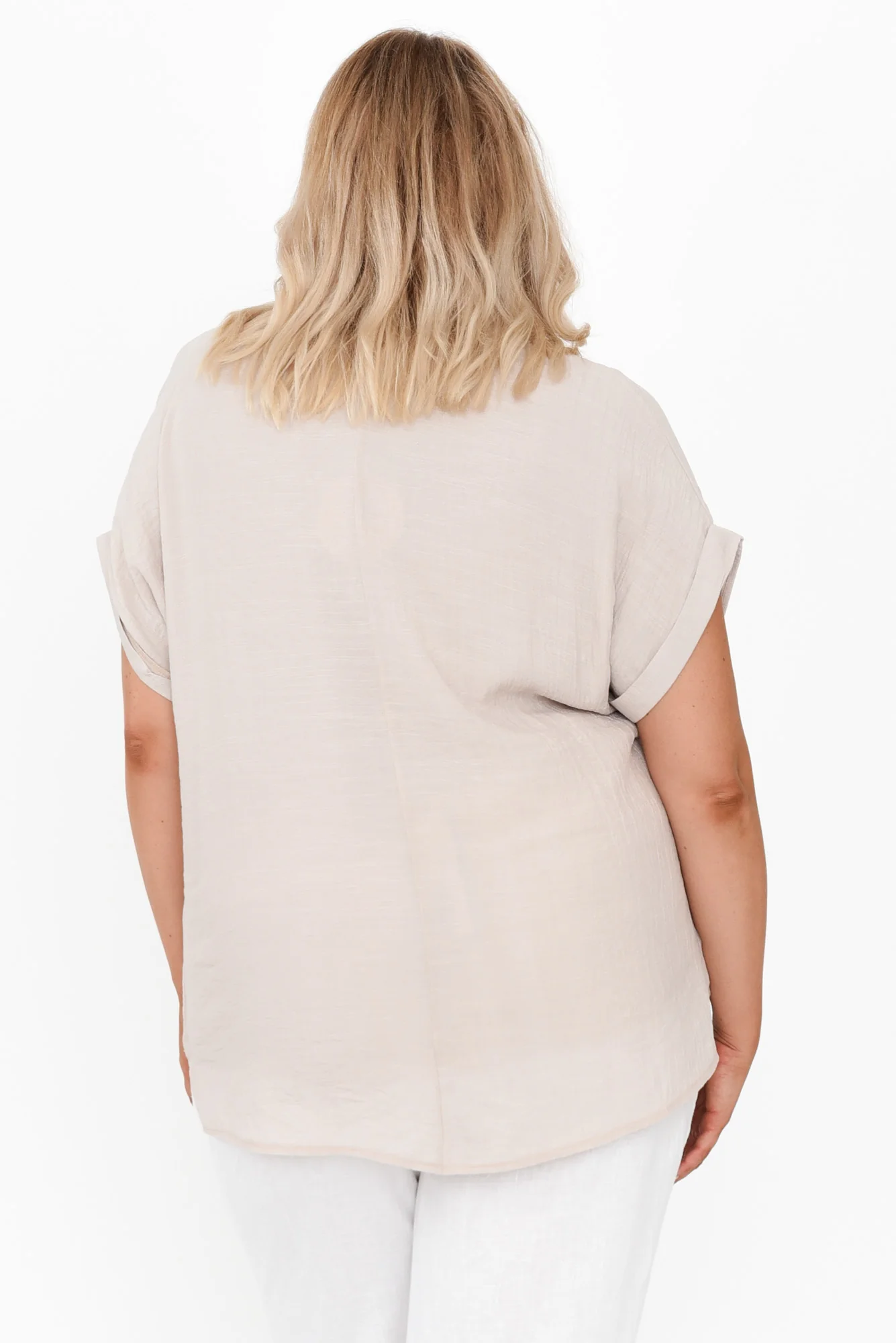 Miray Beige Button Top