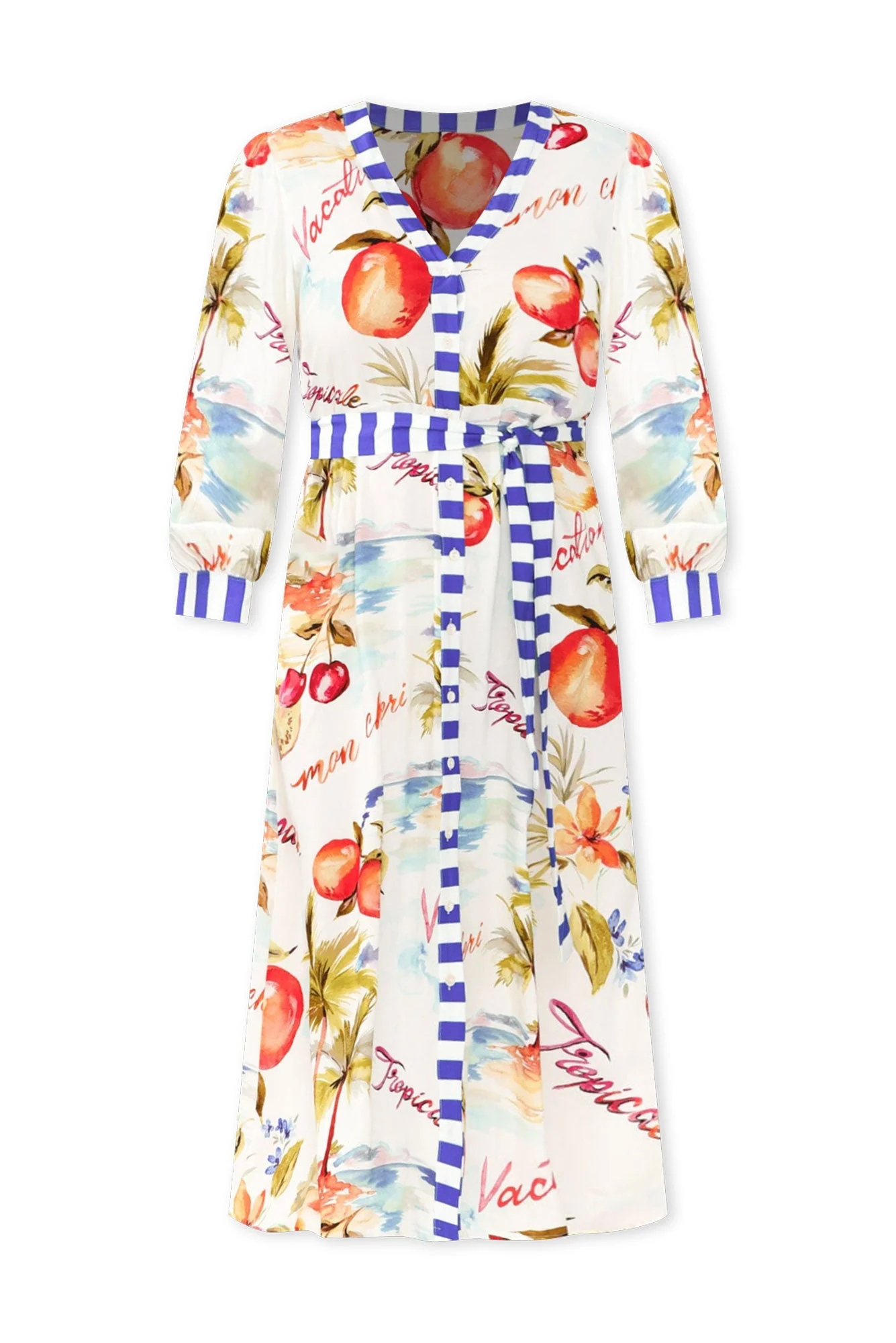 Sennia White Tropical Tie Dress
