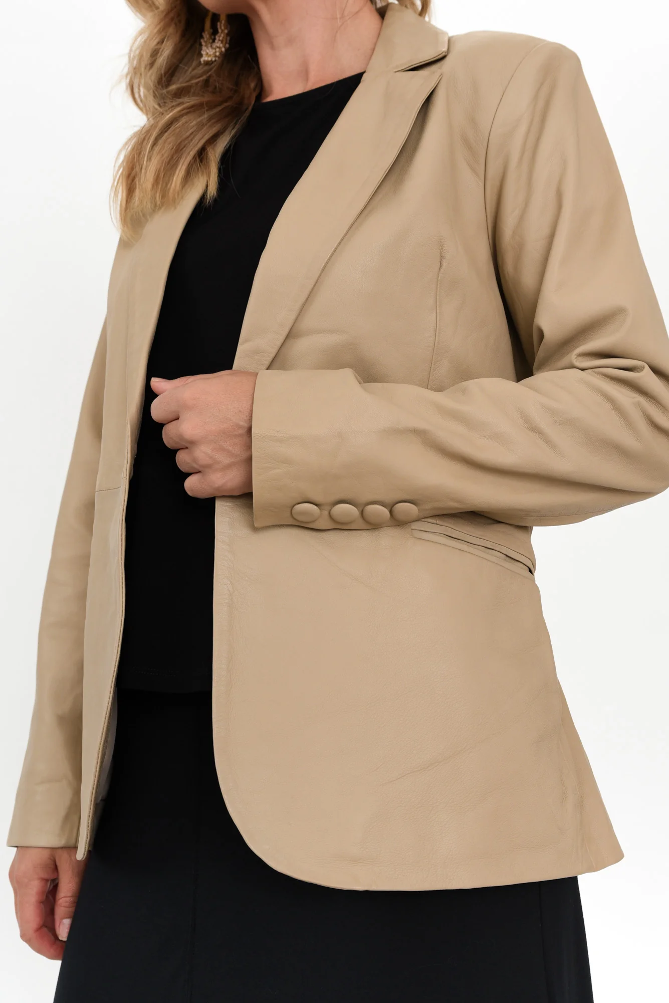Vega Oat Leather Blazer