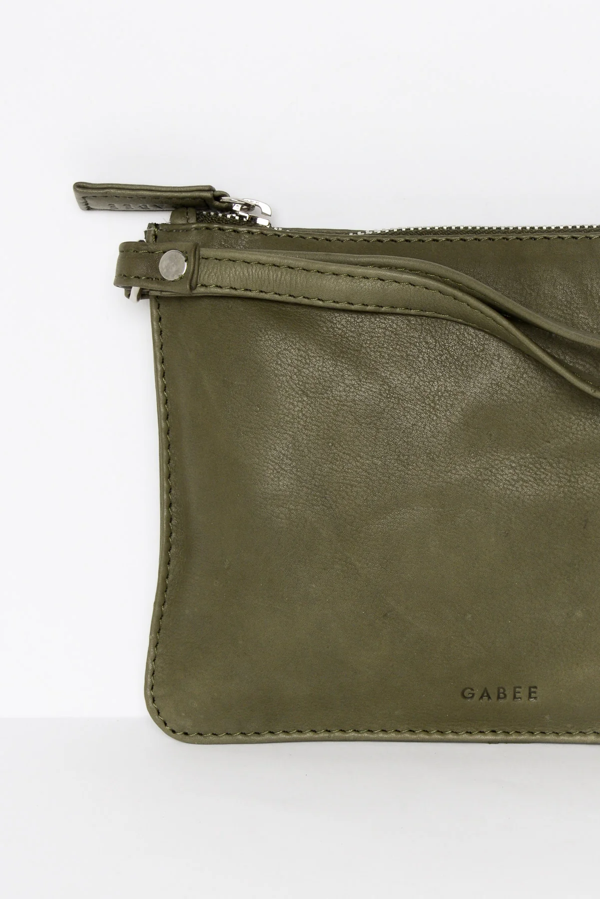 Queens Olive Leather Clutch