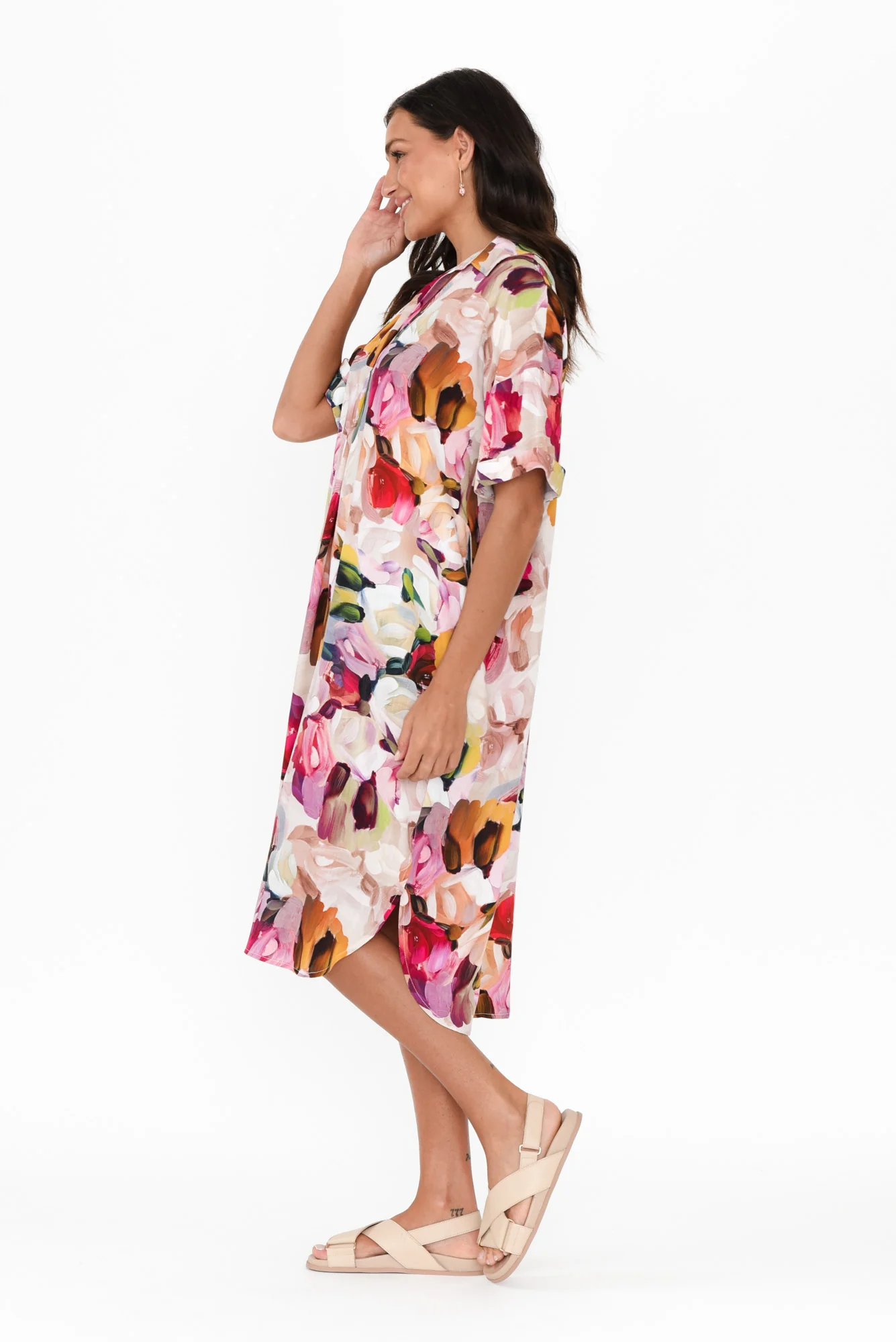 Kazi Purple Floral Shirt Dress