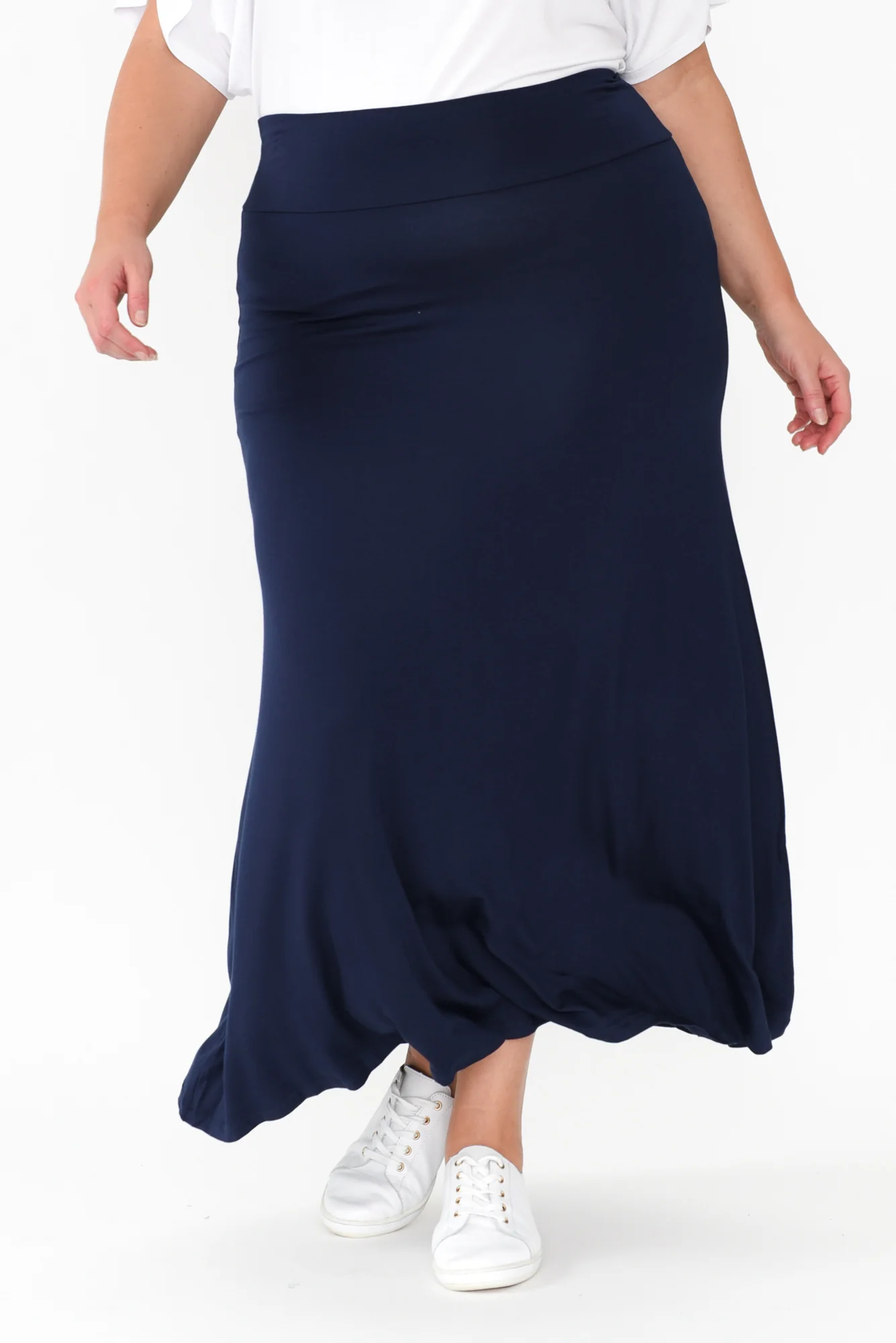Lana Navy Bamboo Maxi Skirt